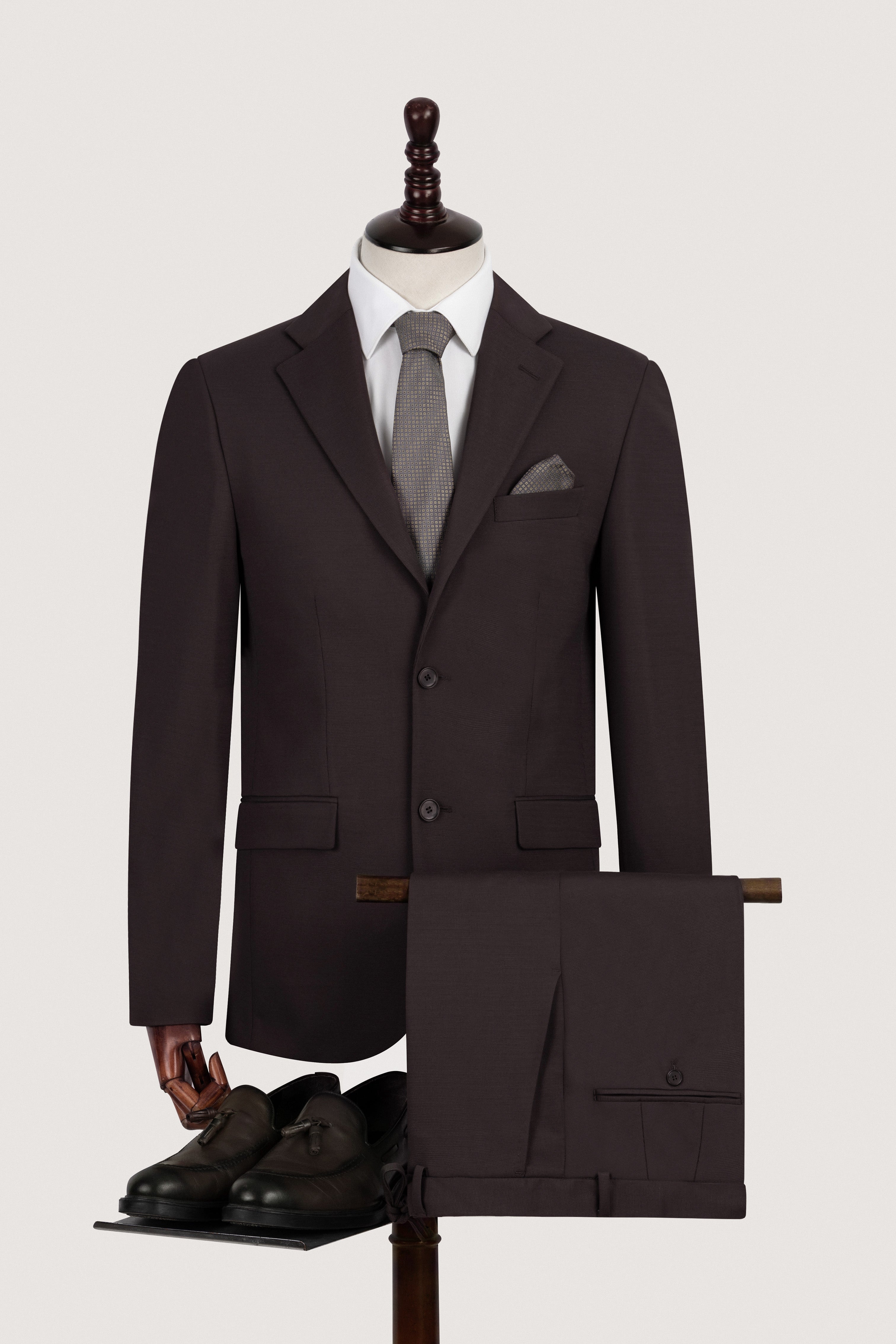 Dark Brown Patterned Classic suit