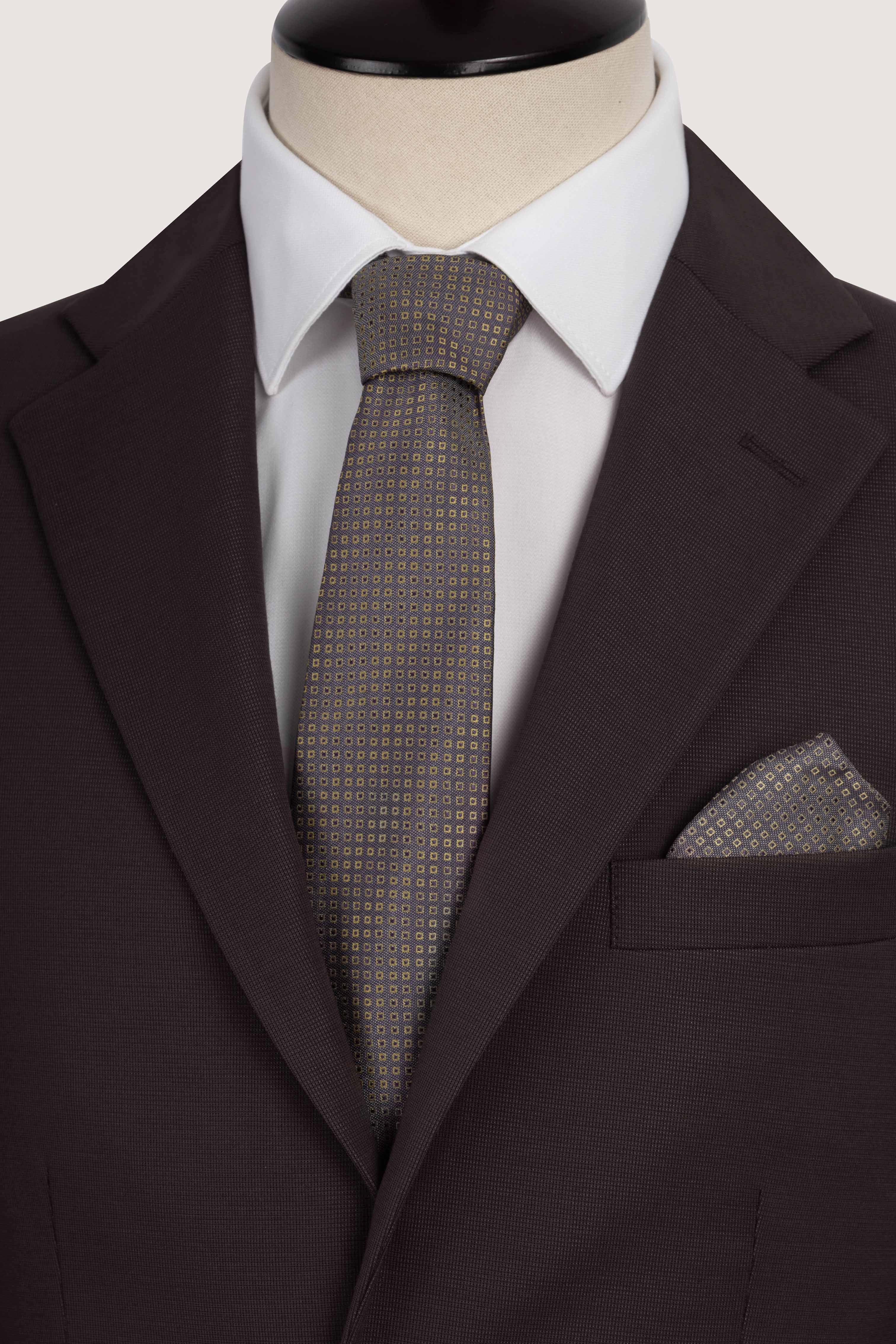 Dark Brown Patterned Classic suit