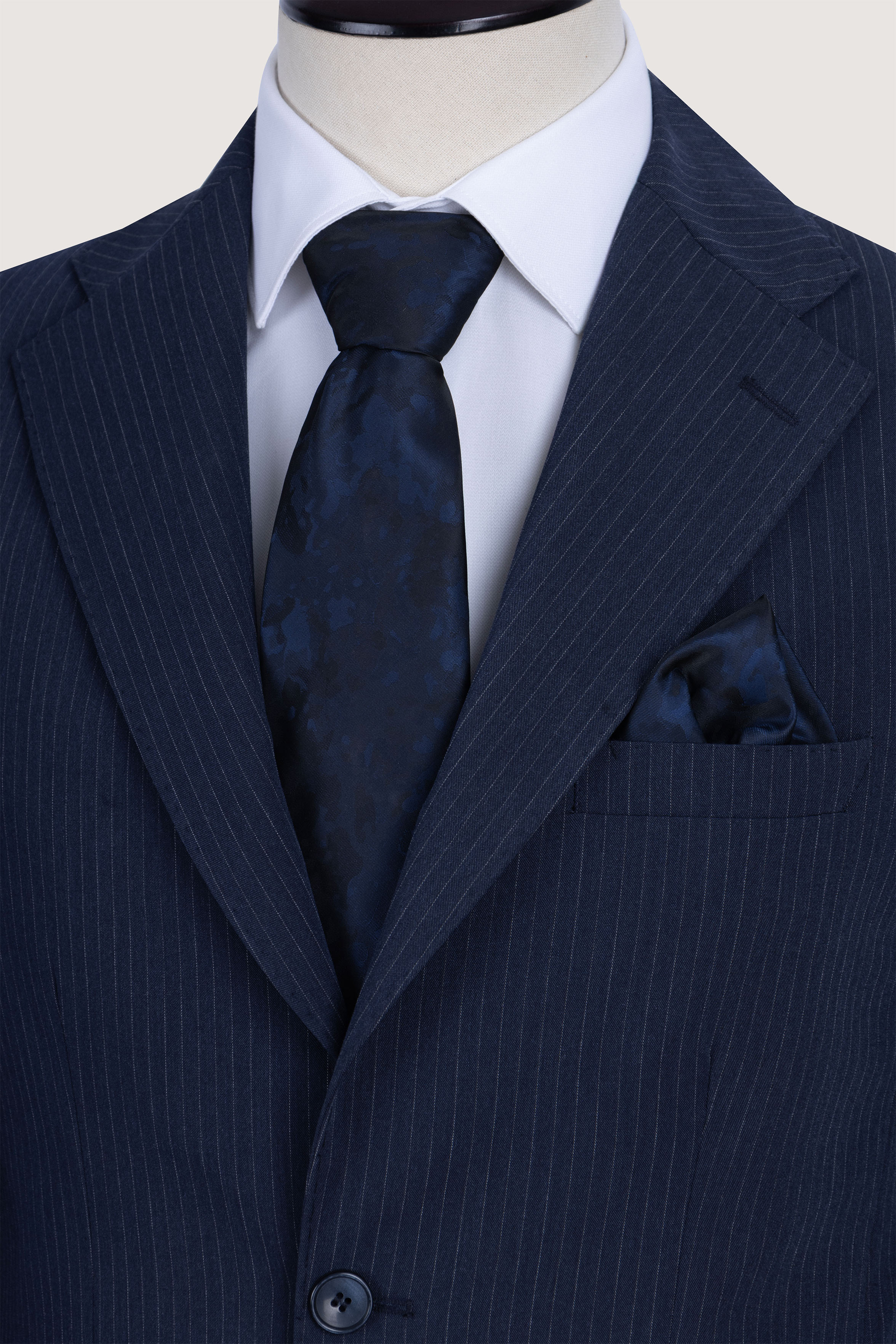 Navy Striped Formal Suit