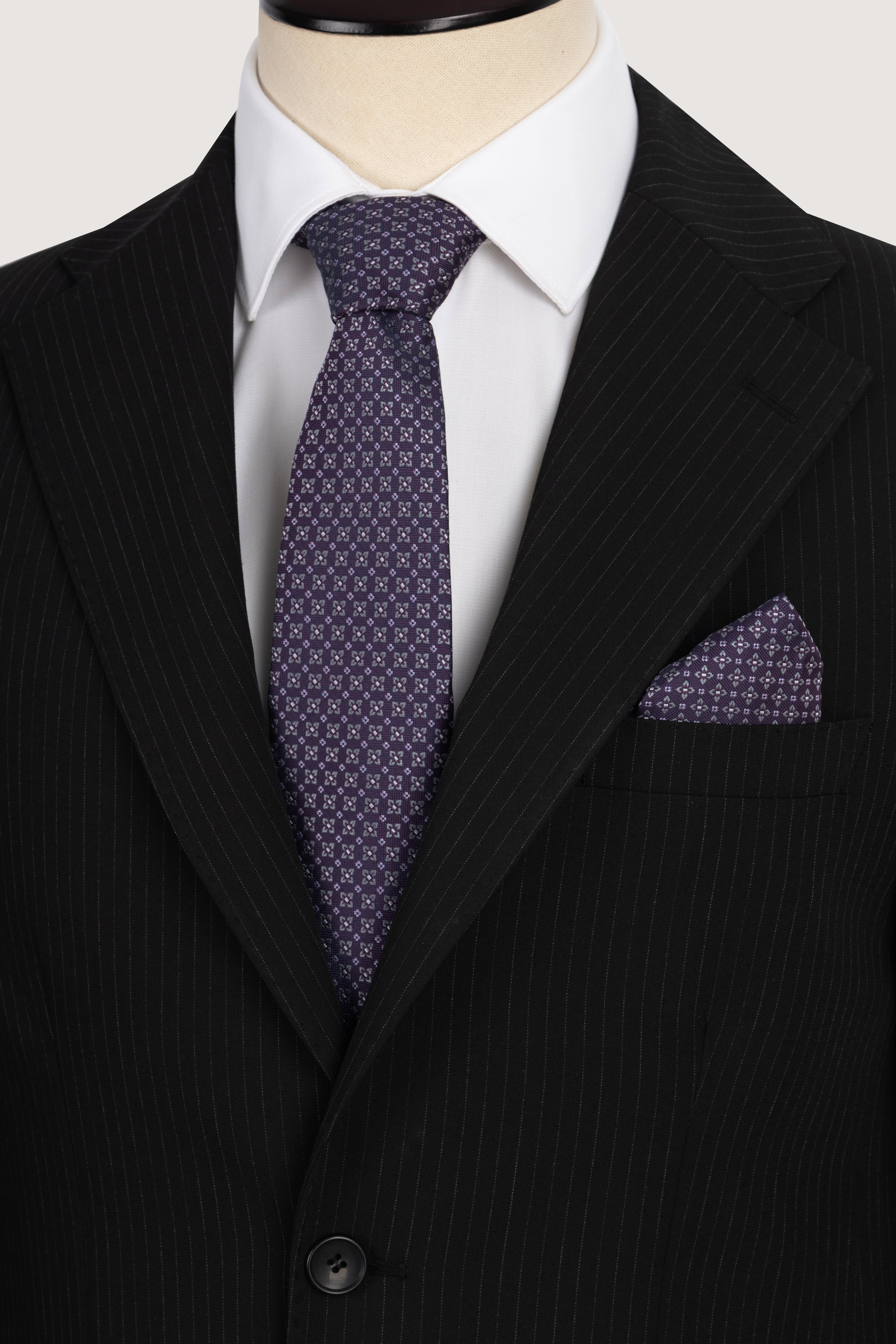 Black Striped Formal Suit