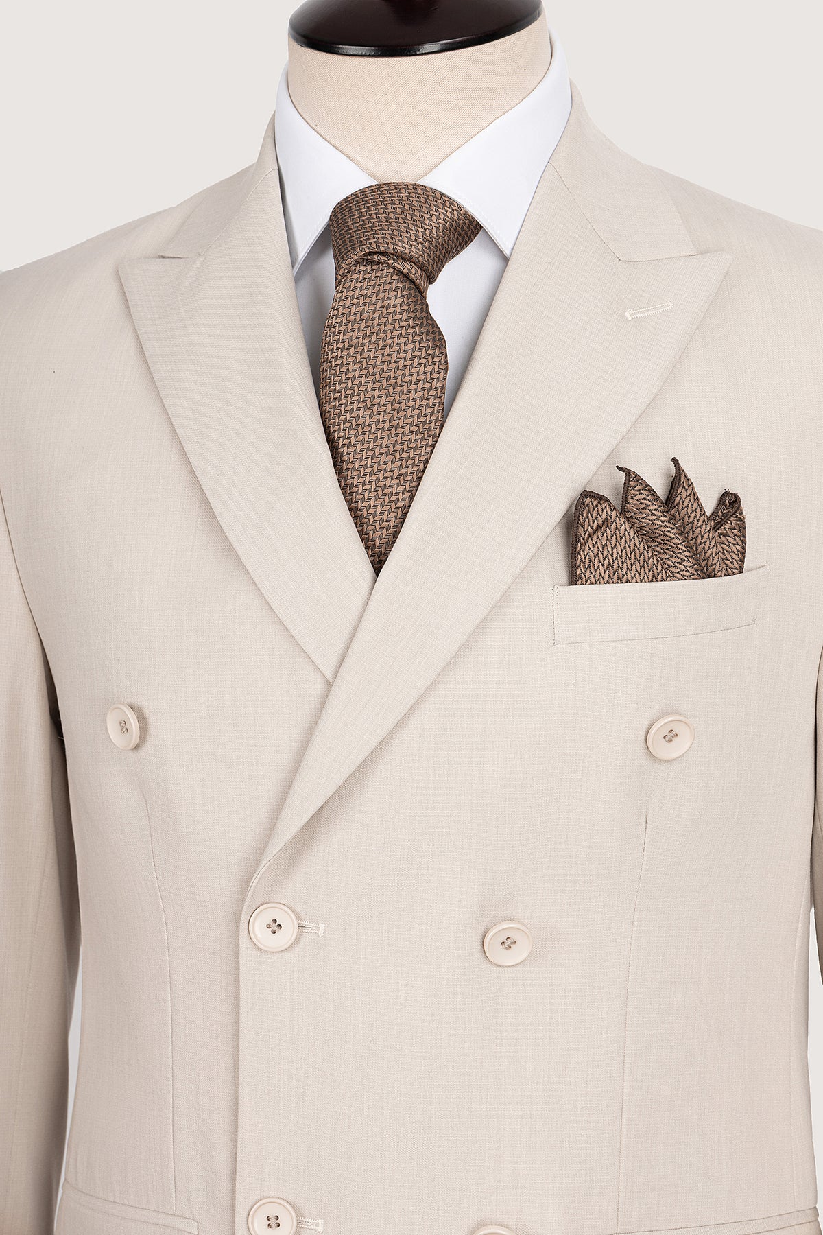 Beige Double Breasted Suit - De Backers - 2