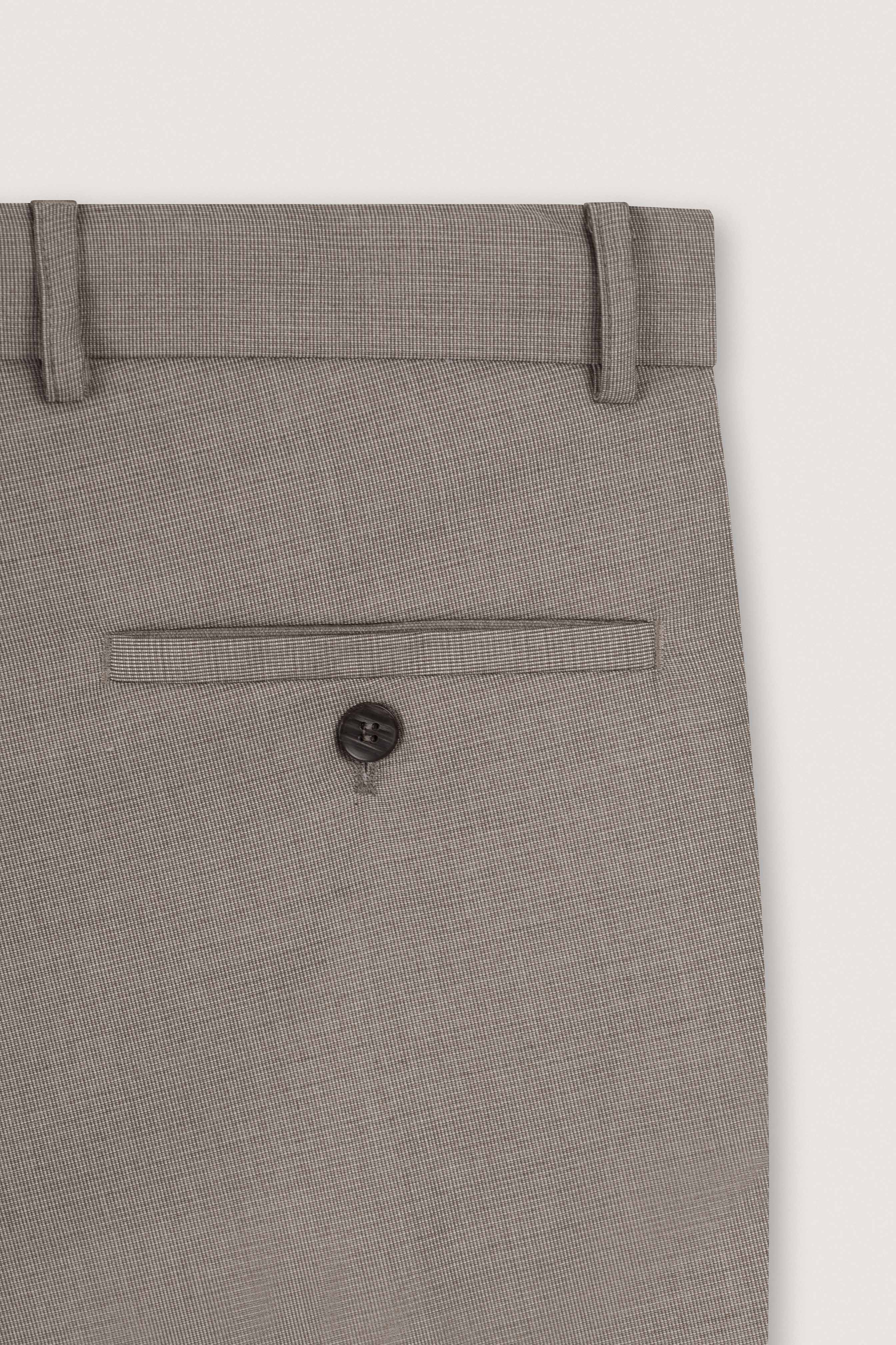 Brown Beige Woven Texture Casual Pants