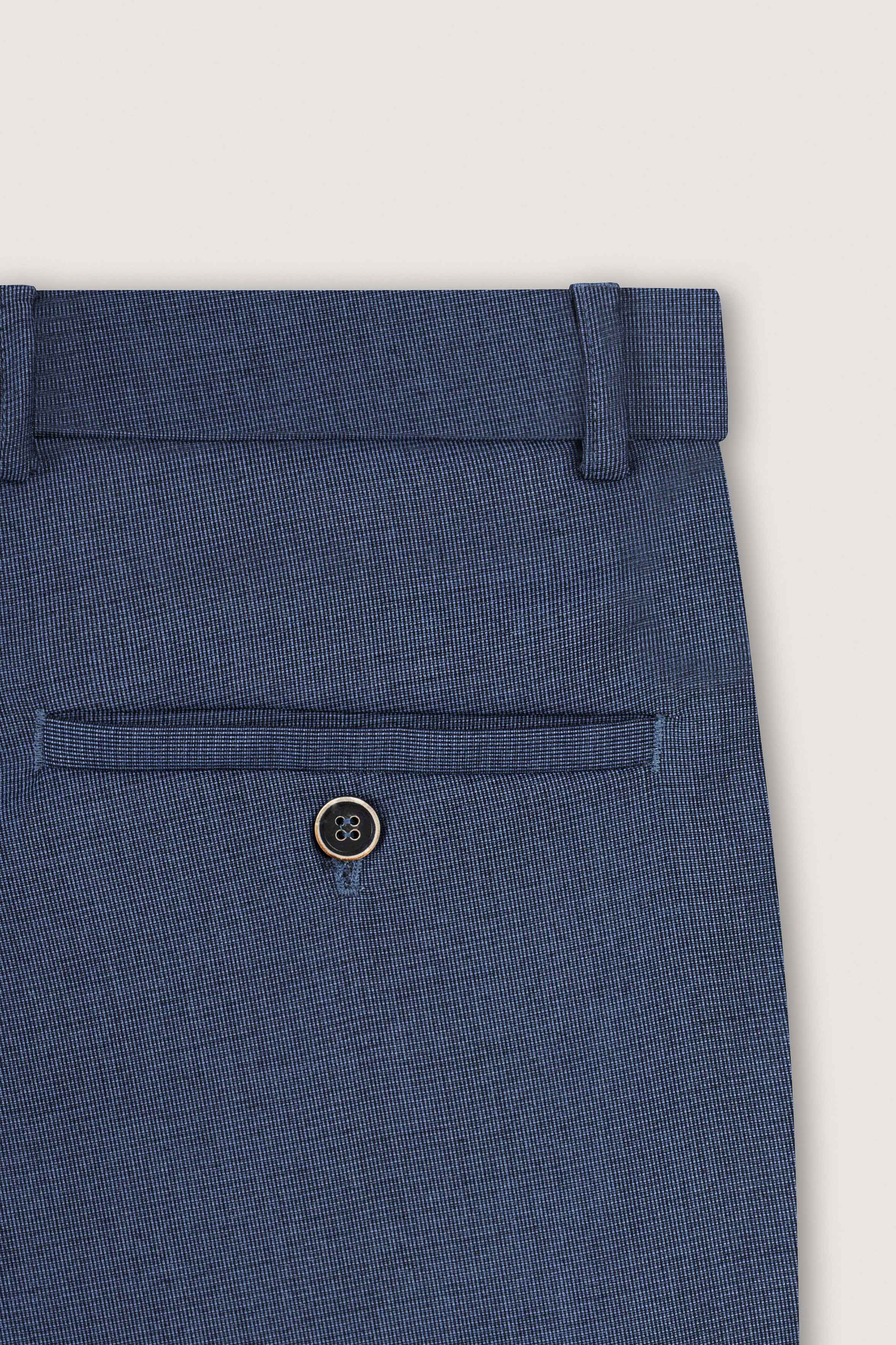 Navy Woven Texture Casual Pants