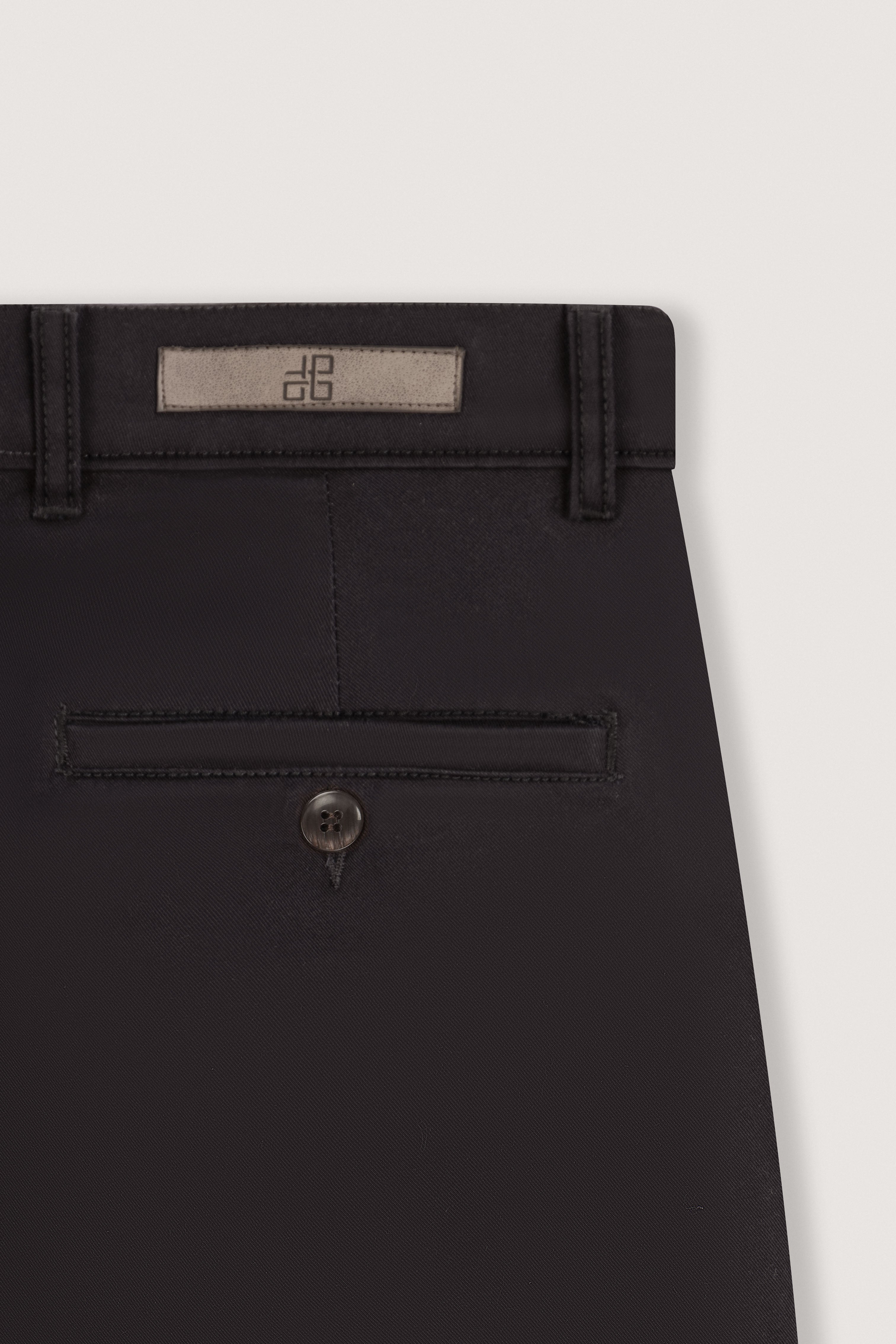 Dark Brown Gabardine Chino Pants