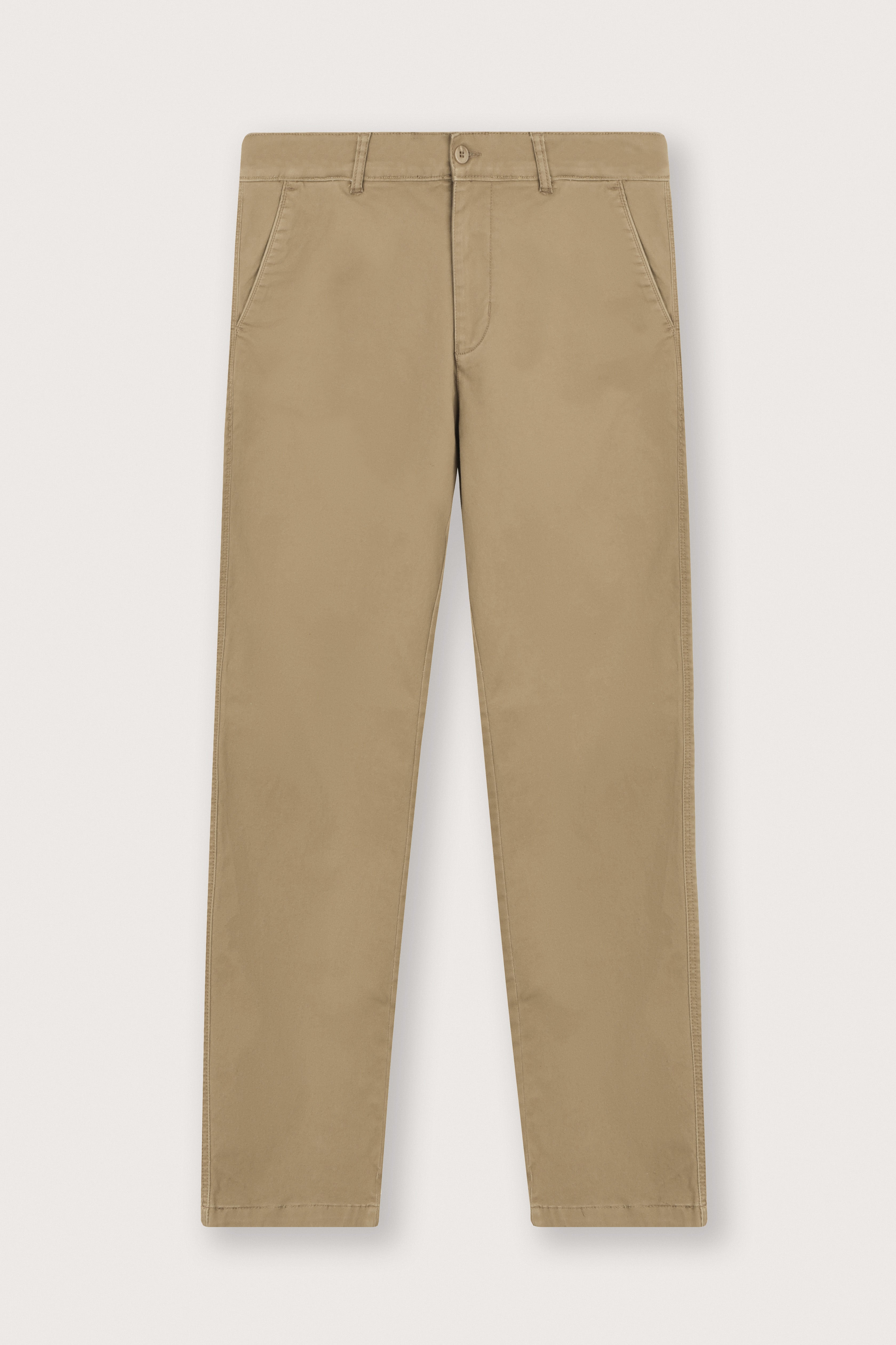 Khaki Gabardine Chino Pants - De Backers - 1