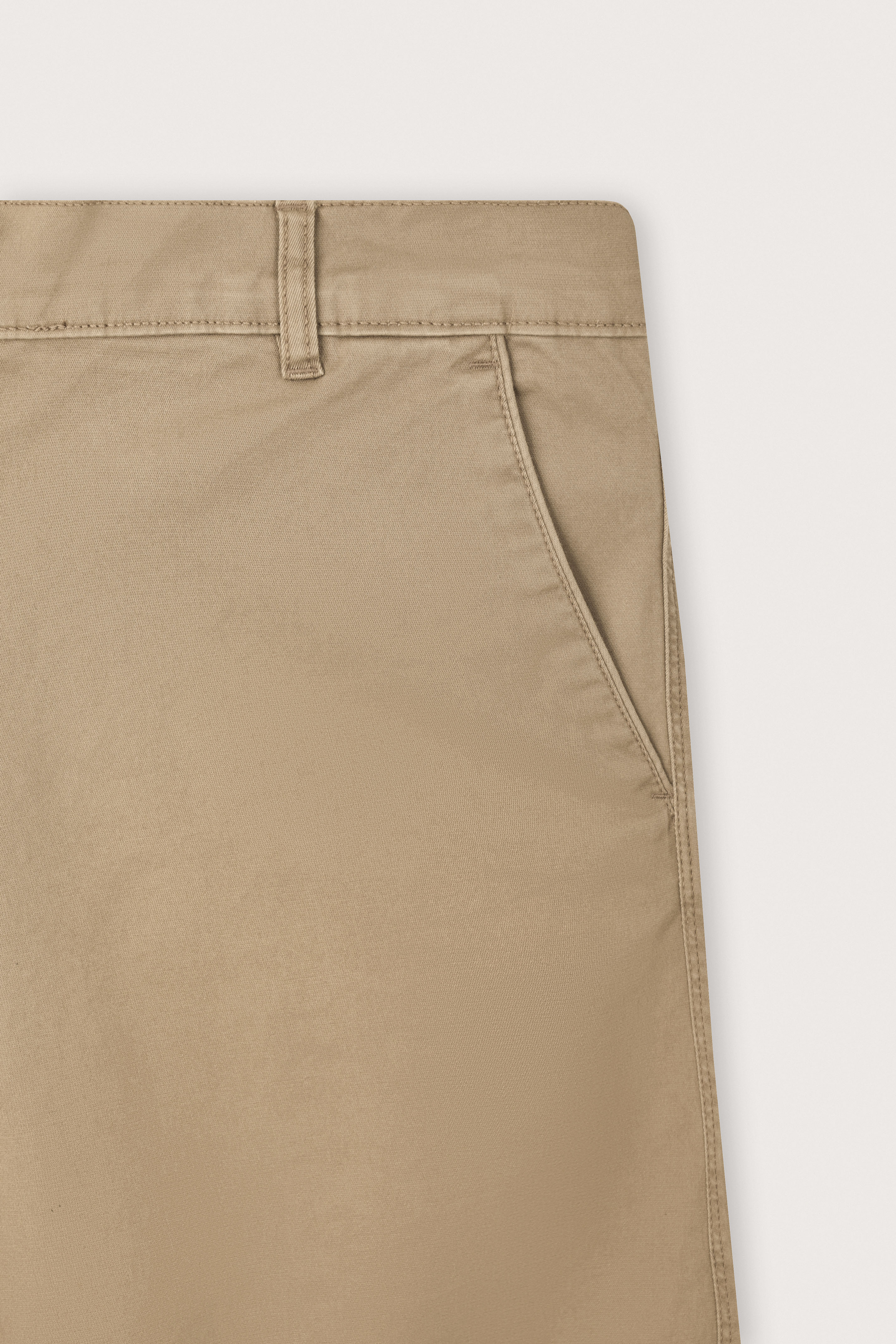Khaki Gabardine Chino Pants - De Backers - 3