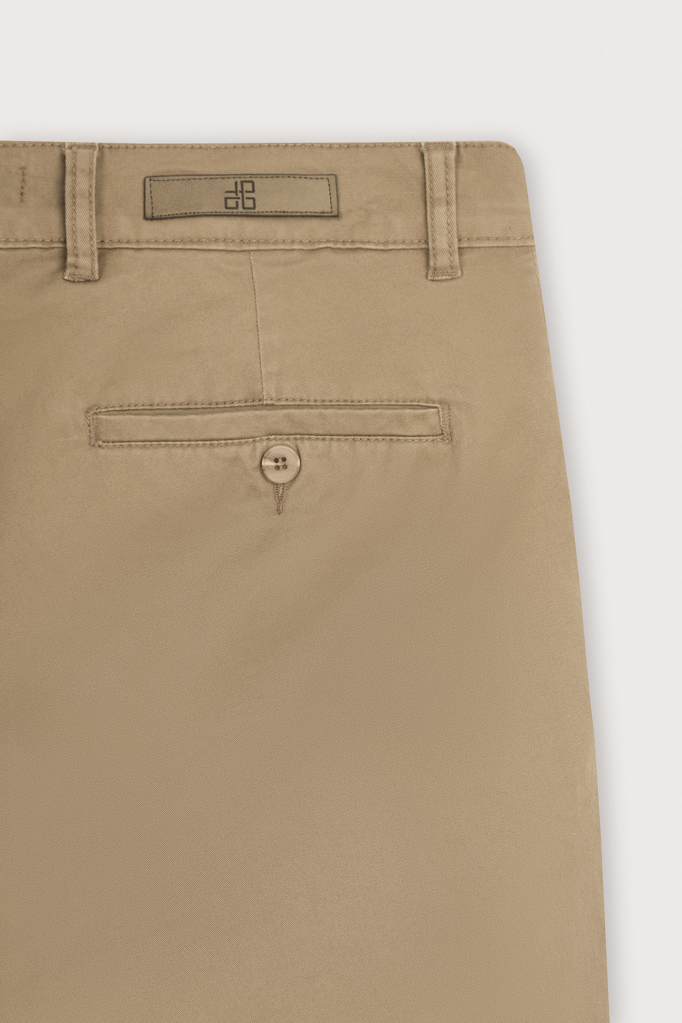 Khaki Gabardine Chino Pants - De Backers - 4