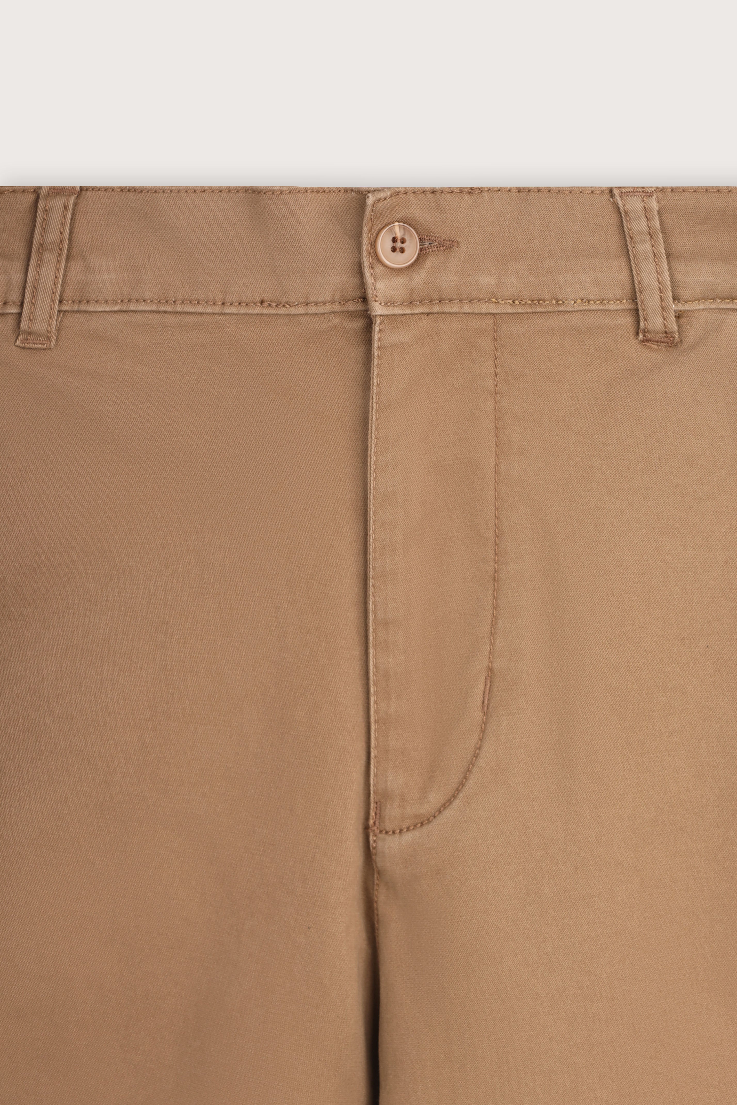 Camel Gabardine Chino Pants - De Backers - 2