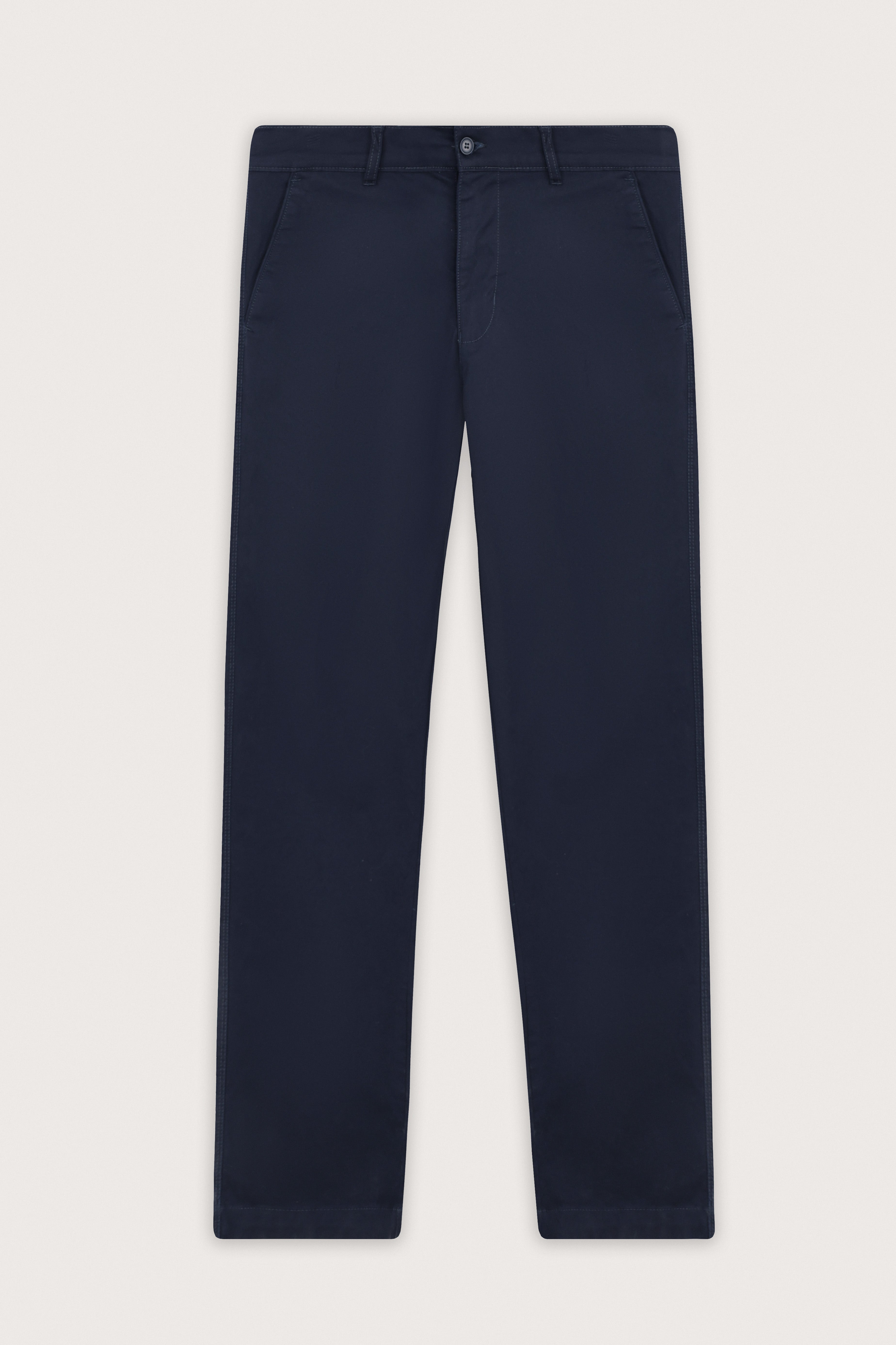 Navy Gabardine Chino Pants - De Backers - 1