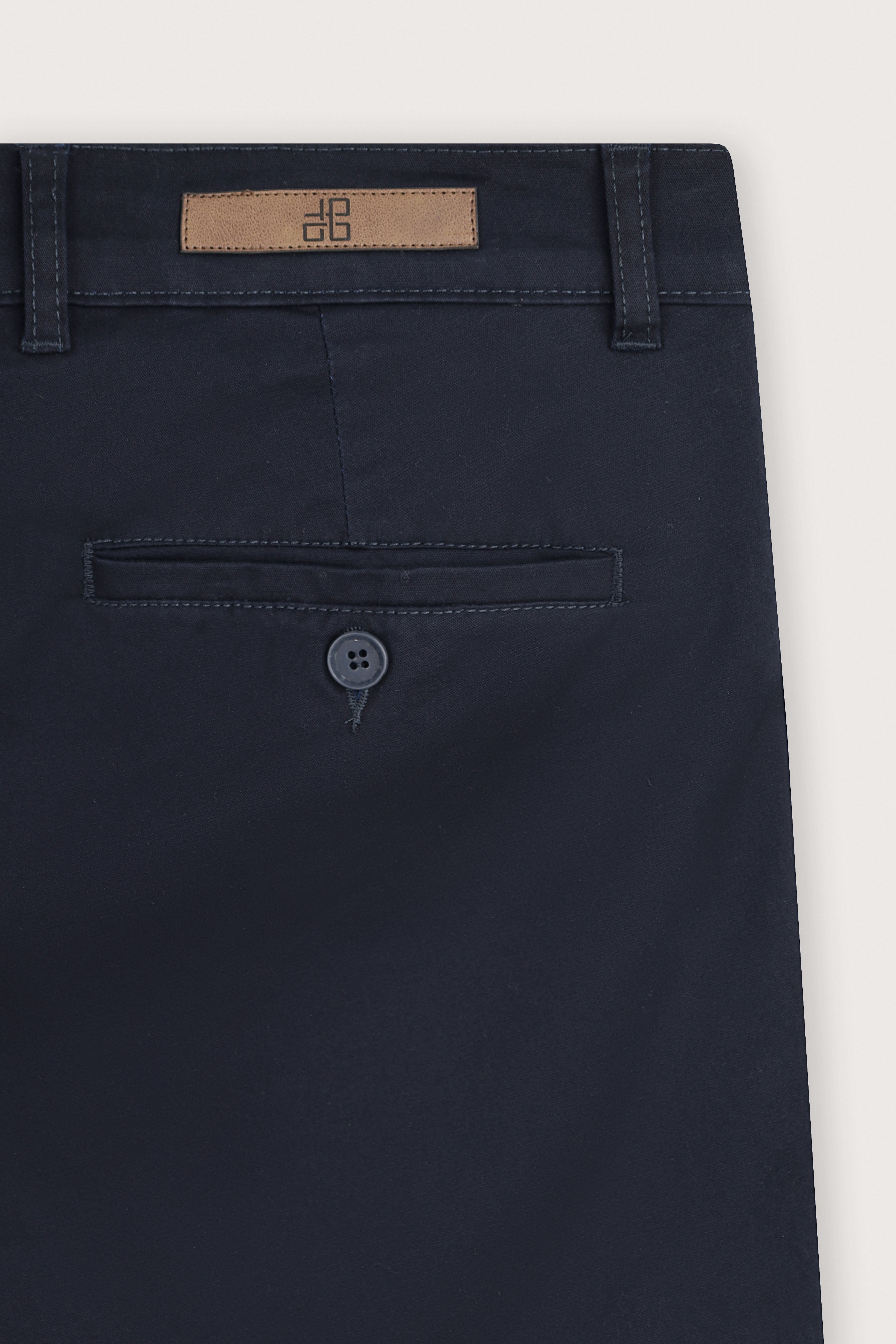Navy Gabardine Chino Pants - De Backers - 4