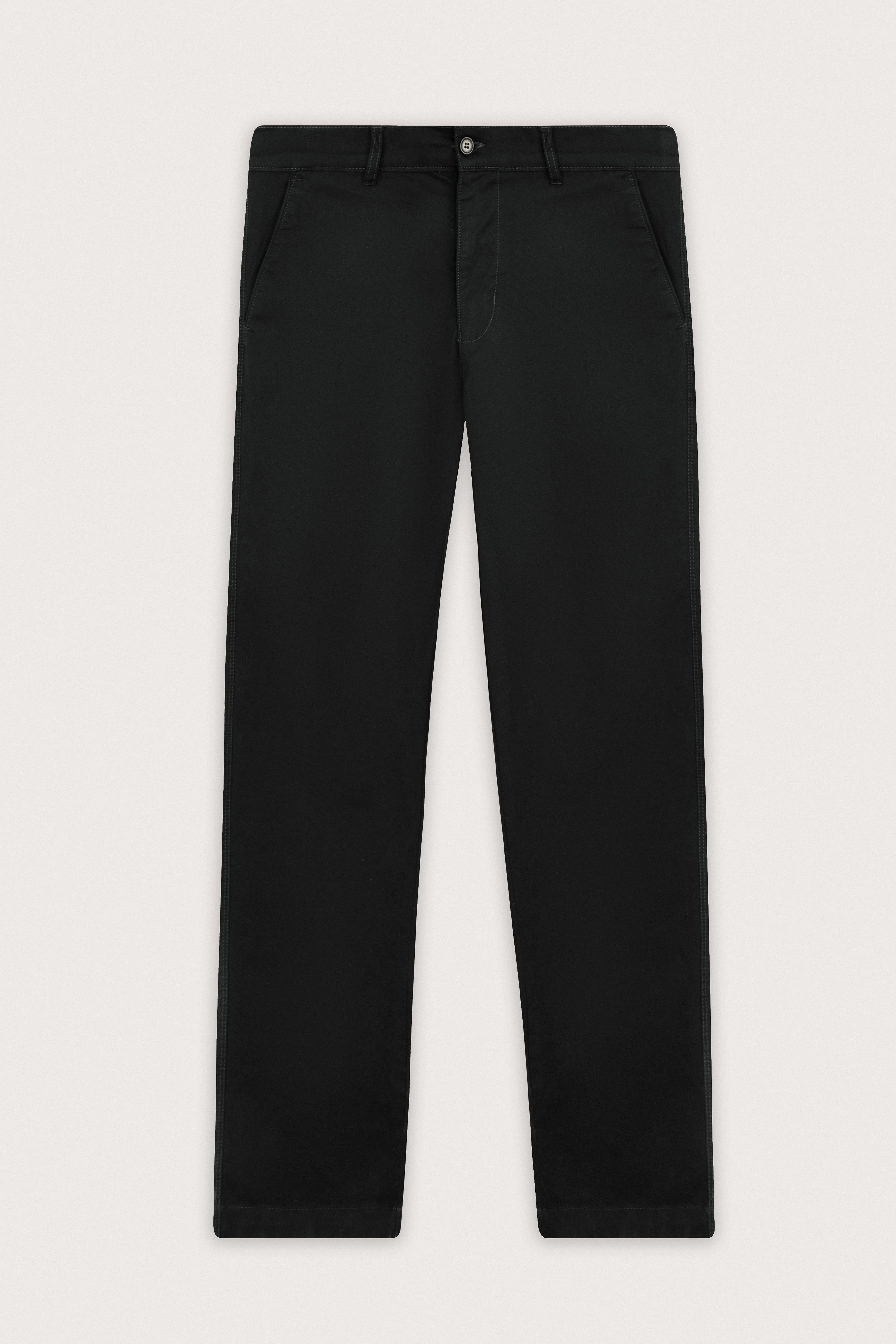 Black Gabardine Chino Pants - De Backers - 1