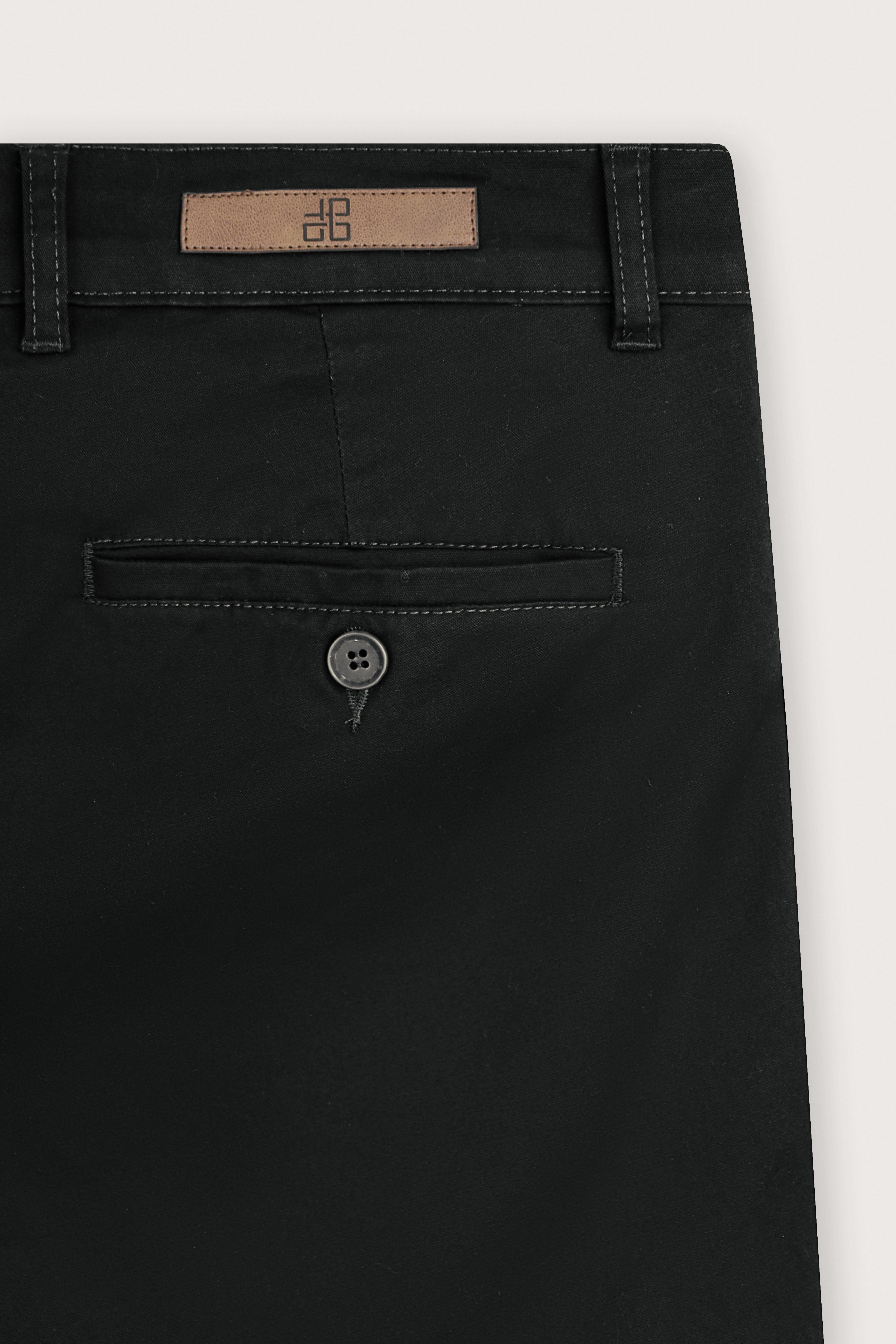 Black Gabardine Chino Pants - De Backers - 2