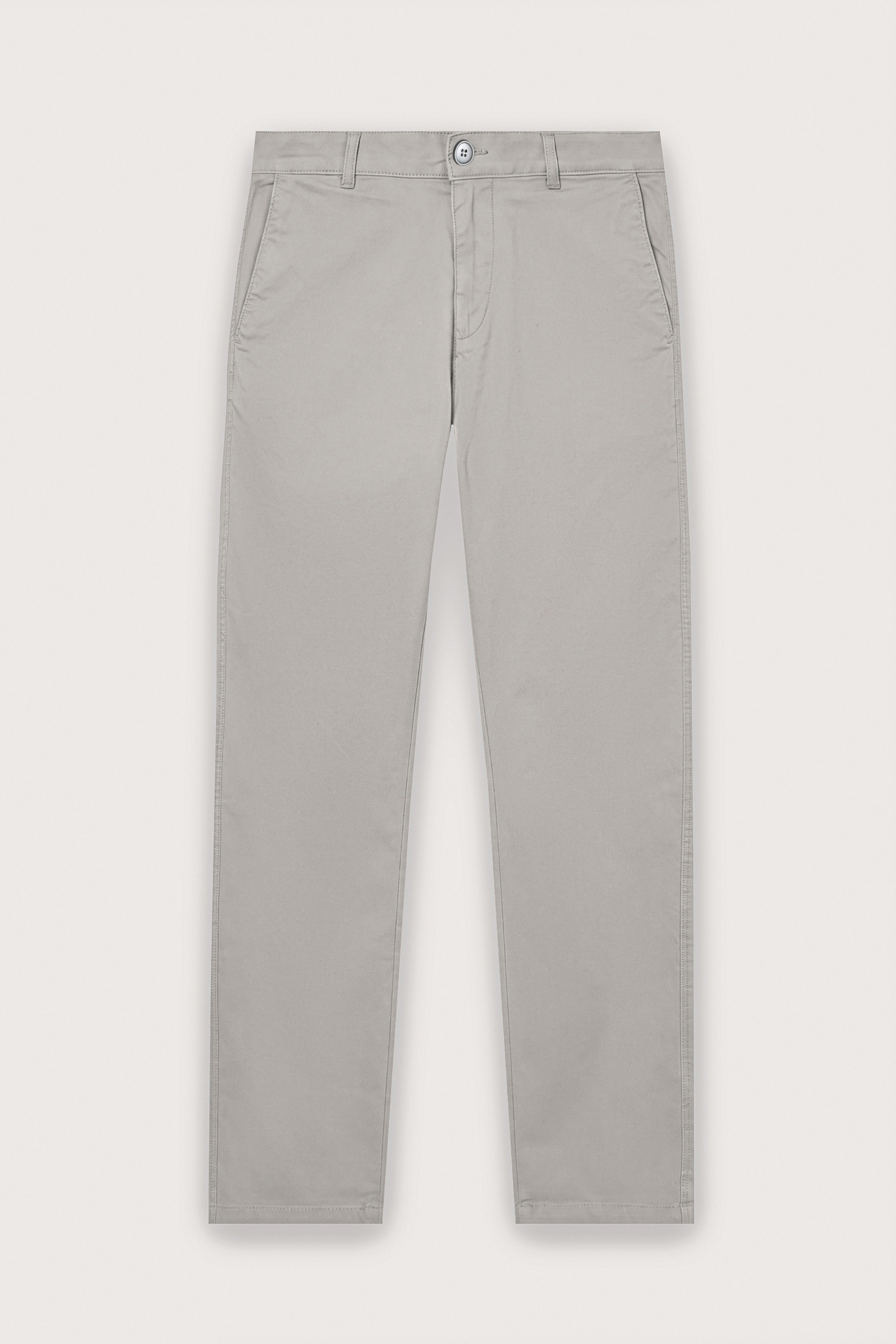 Light Grey Gabardine Chino Pants - De Backers - 1