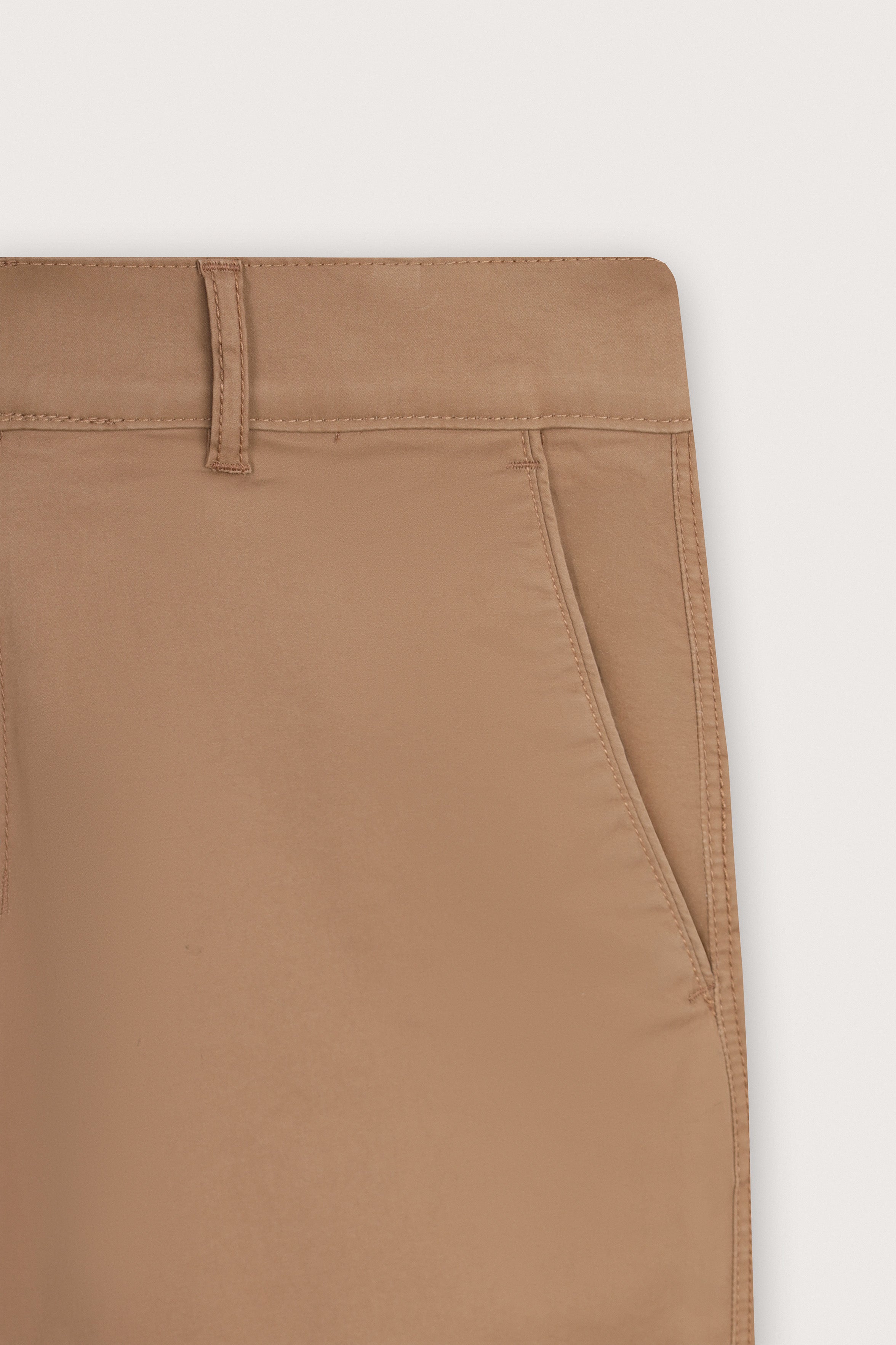 Taupe Gabardine Chino Pants - De Backers - 3