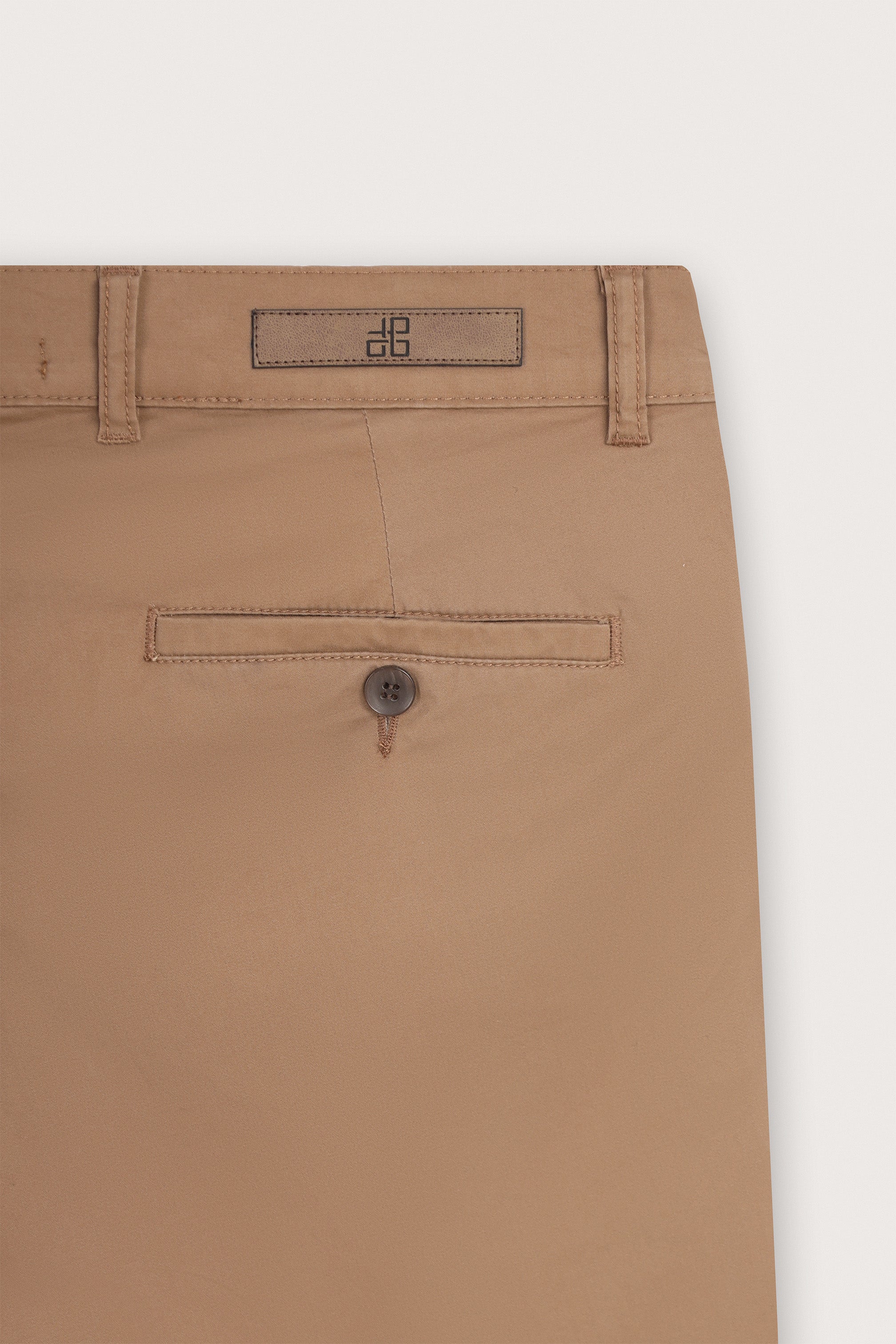 Taupe Gabardine Chino Pants - De Backers - 4