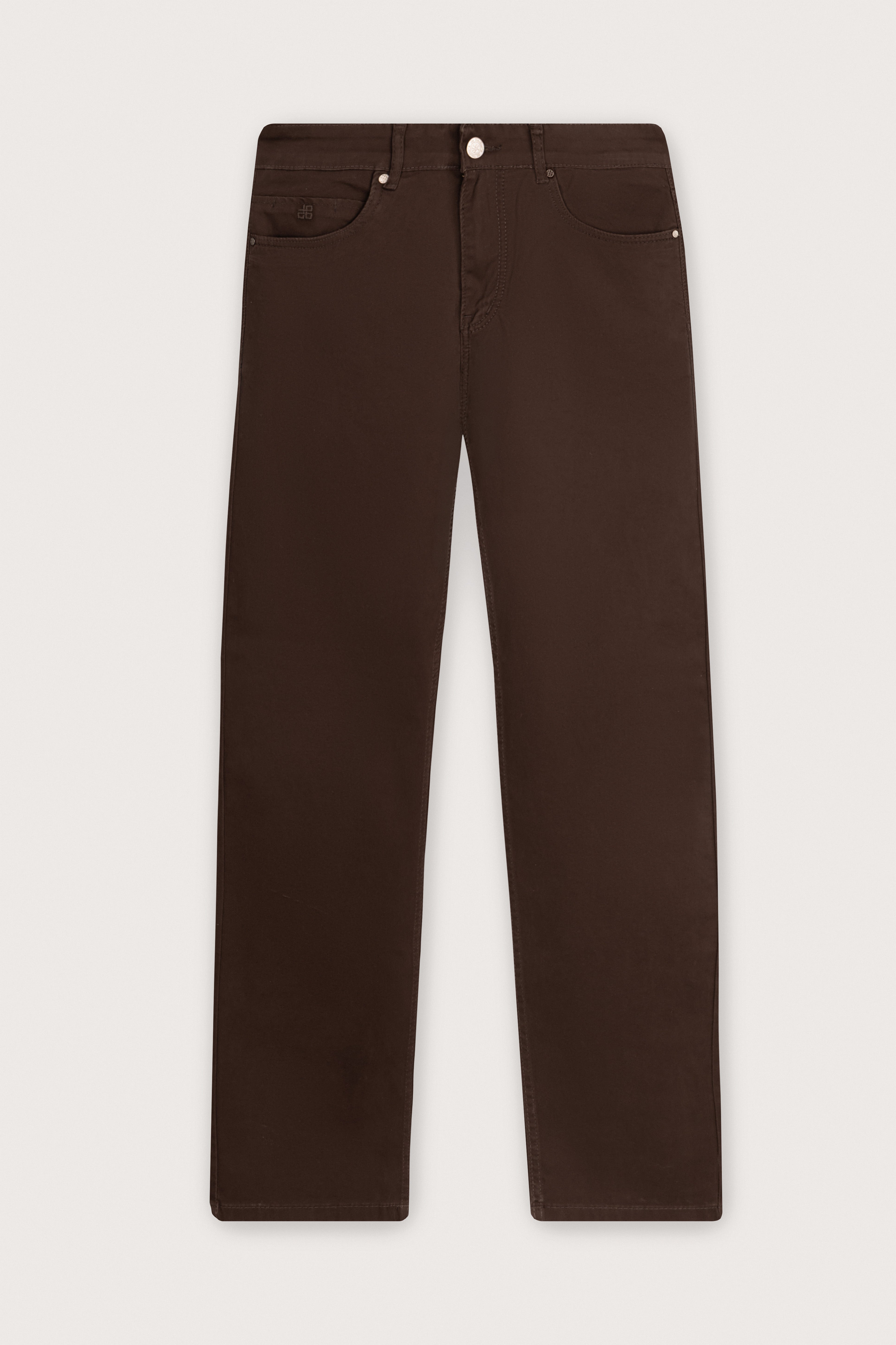 Chocolate Brown Casual Gabardine Pants - De Backers - 1