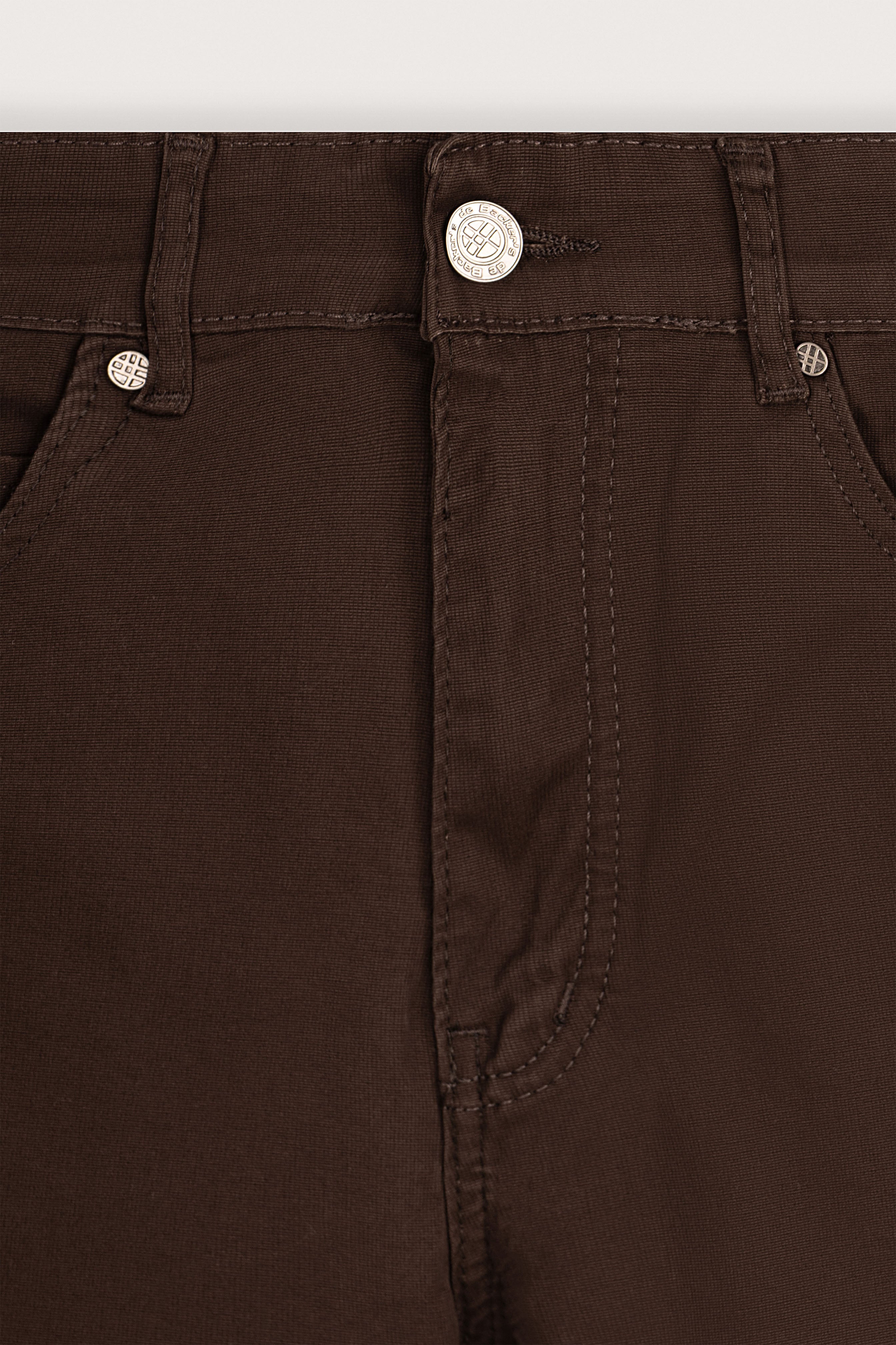 Chocolate Brown Casual Gabardine Pants - De Backers - 2
