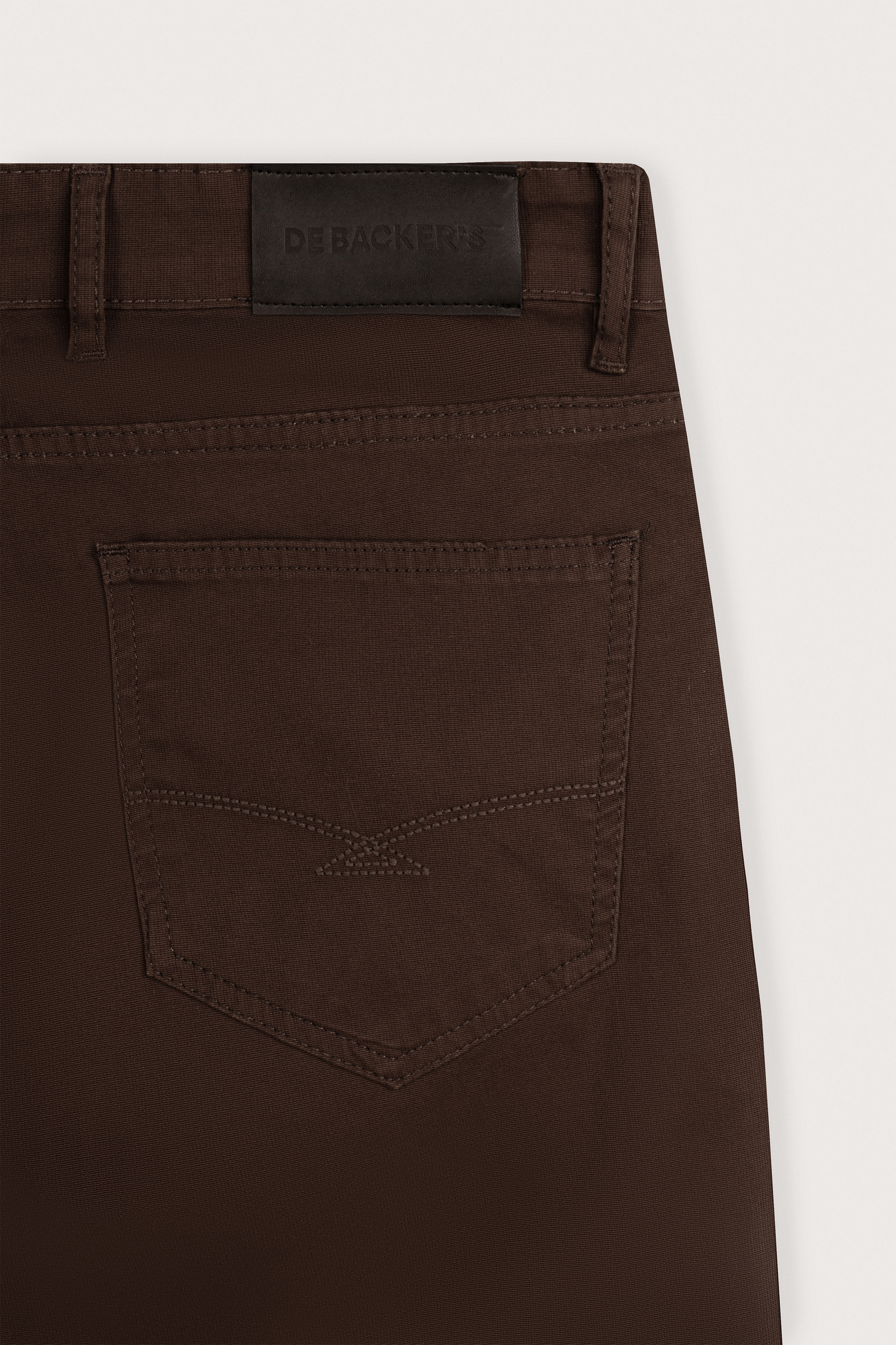 Chocolate Brown Casual Gabardine Pants - De Backers - 4