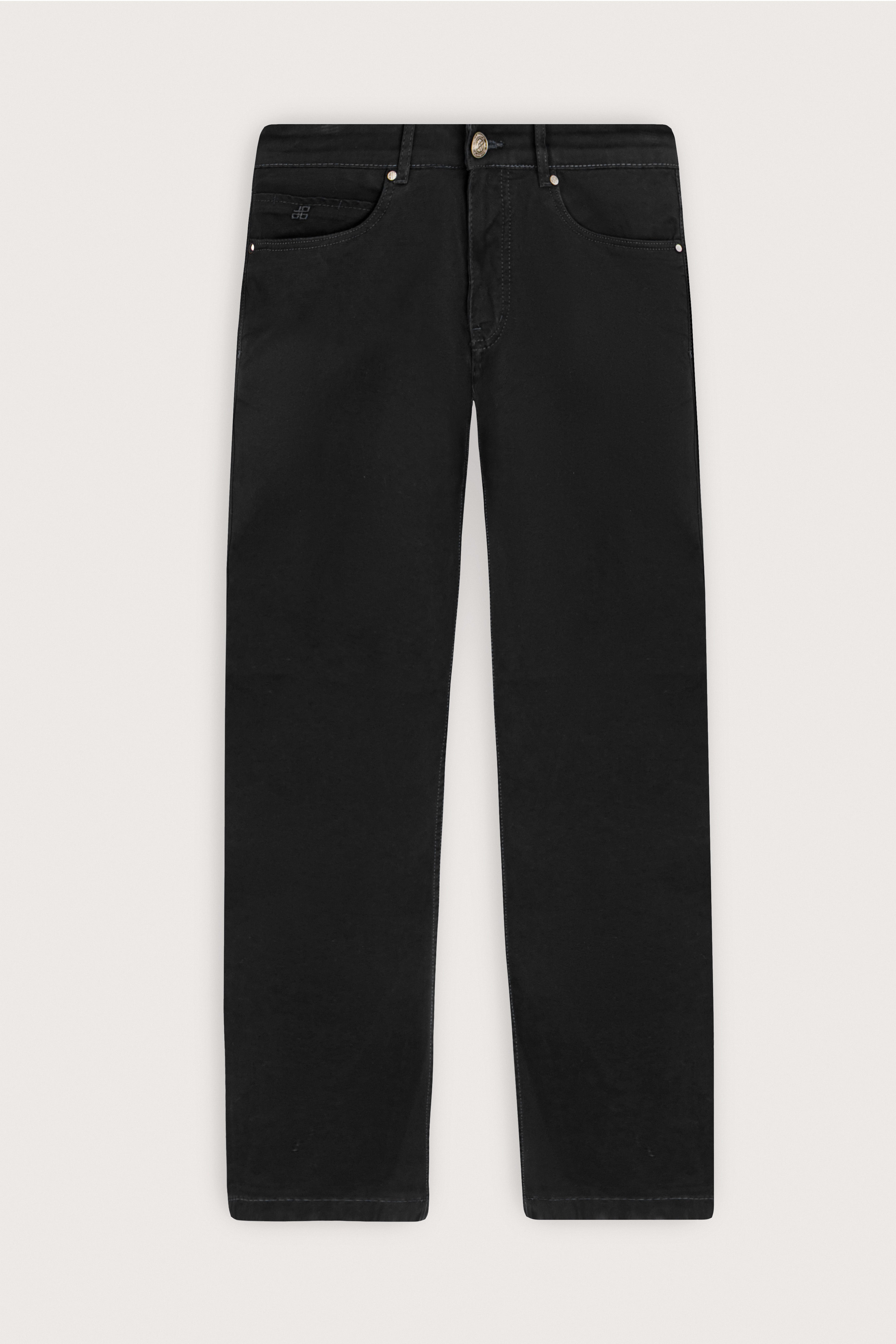 Black Casual Gabardine Pants - De Backers - 1