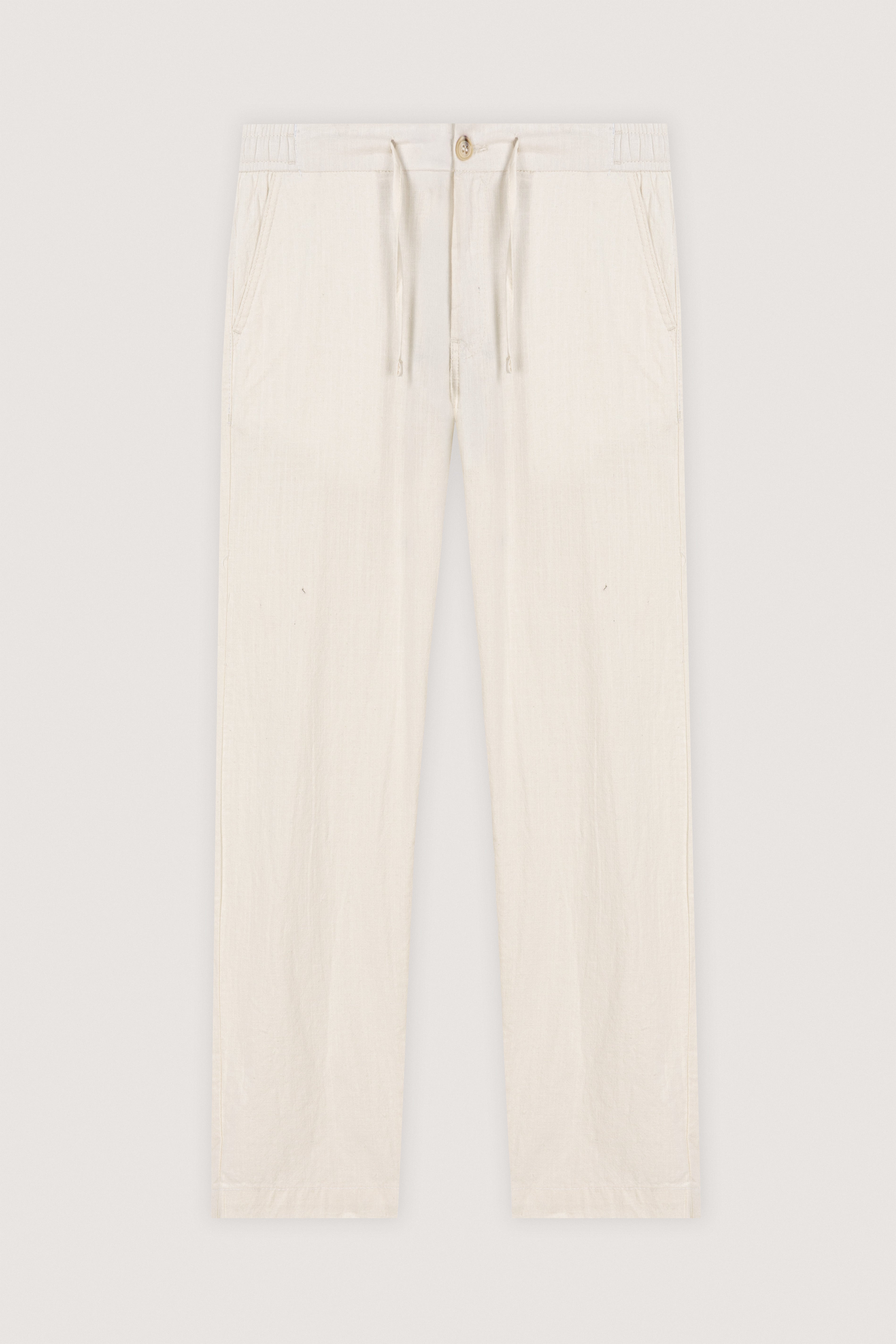 Light Beige Linen Look Casual pants - De Backers - 1