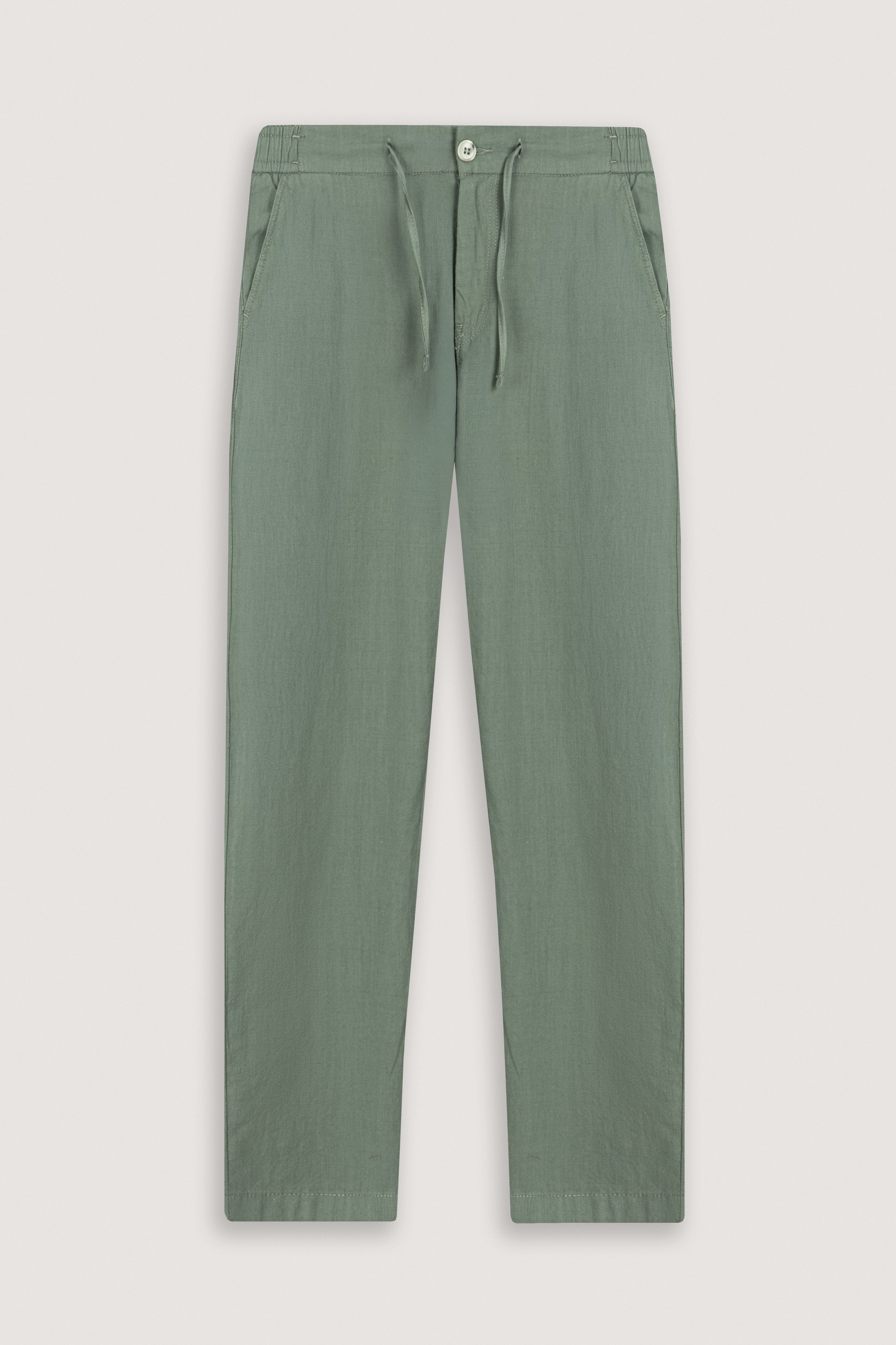 Summer Green Linen Look Casual Pants - De Backers - 1