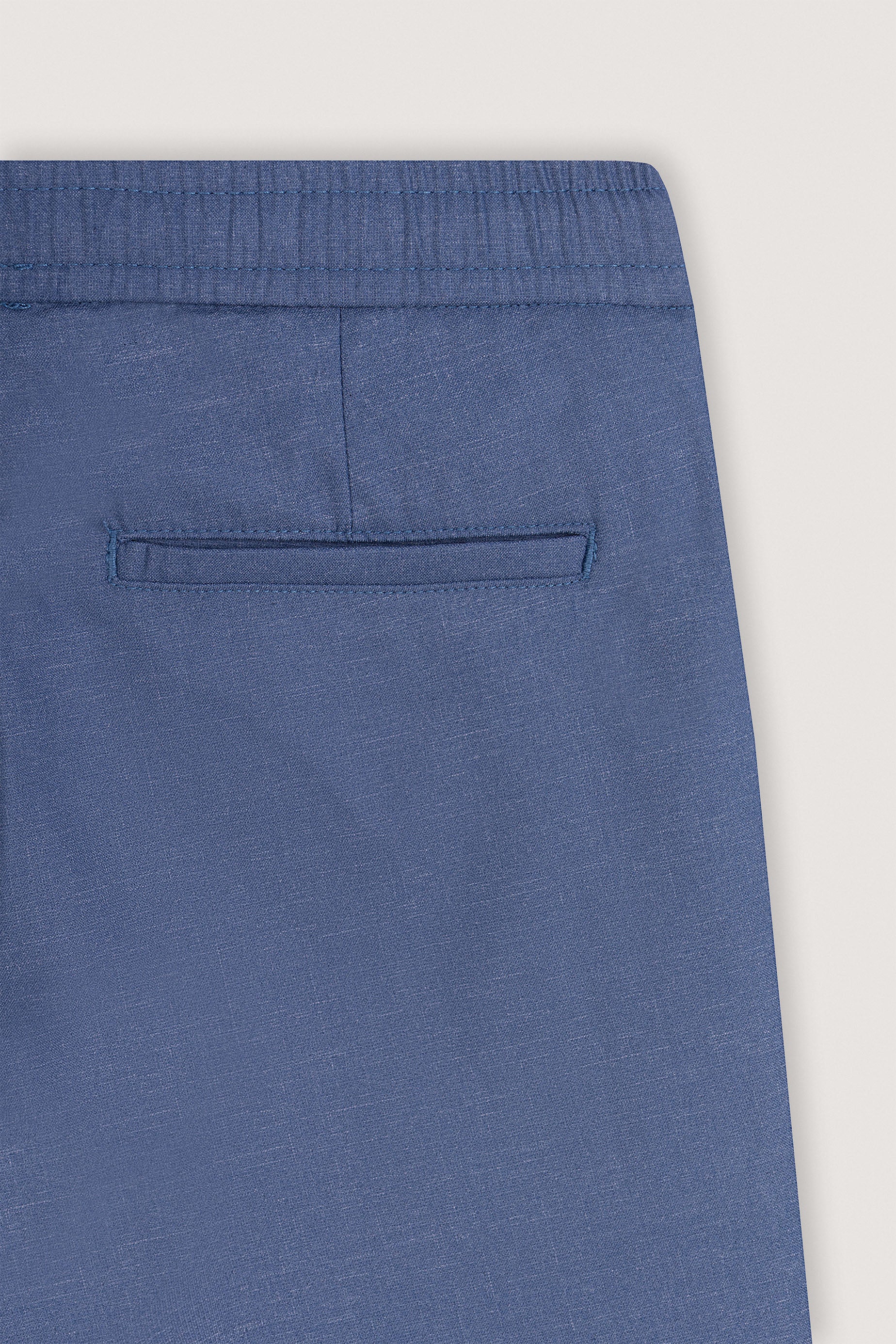 Petroleum Blue Linen Look Casual pants - De Backers - 4