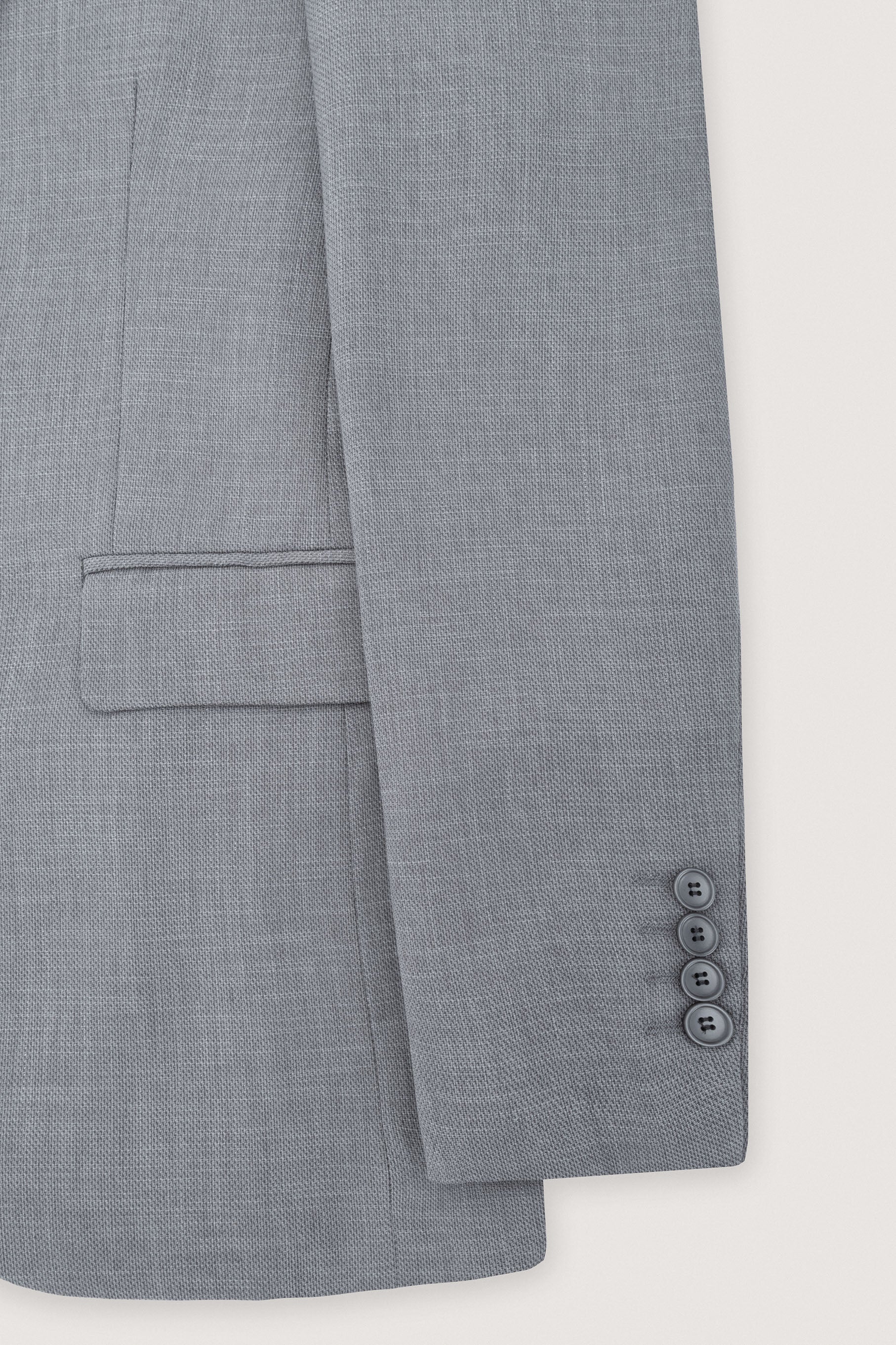 Gray Textured Casual Blazer