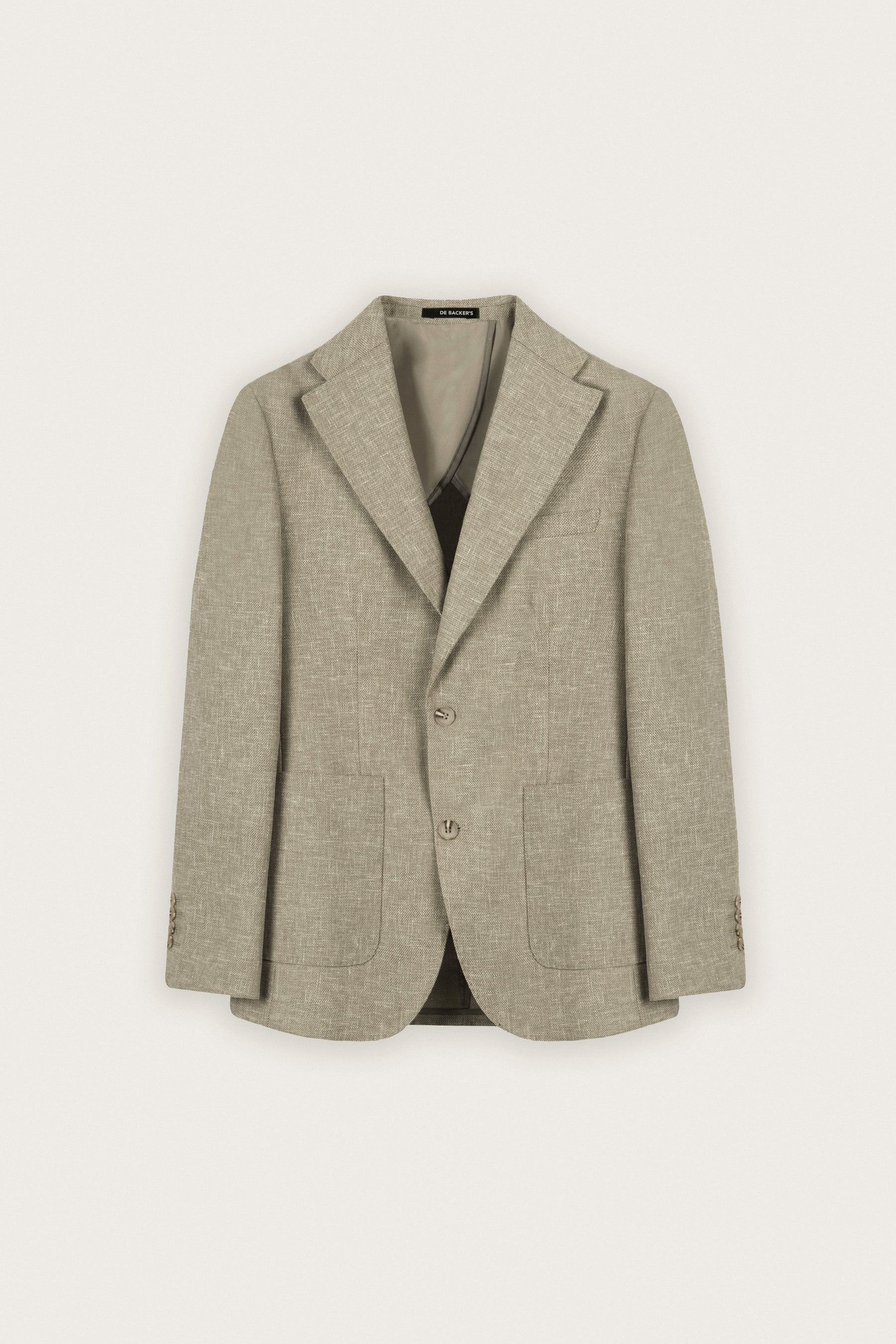 Light Beige Textured Casual Blazer