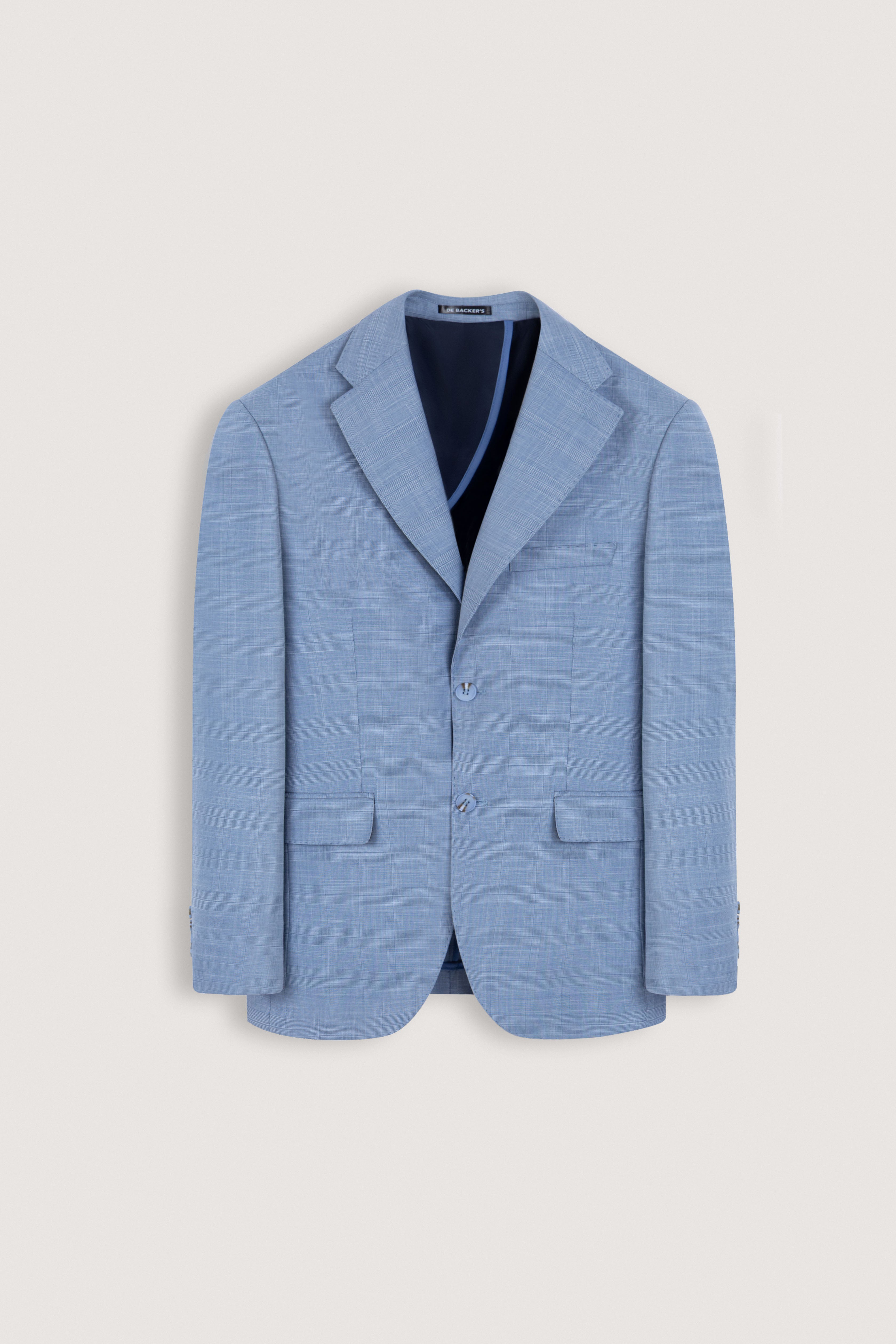Light Blue Patterned Casual Blazer