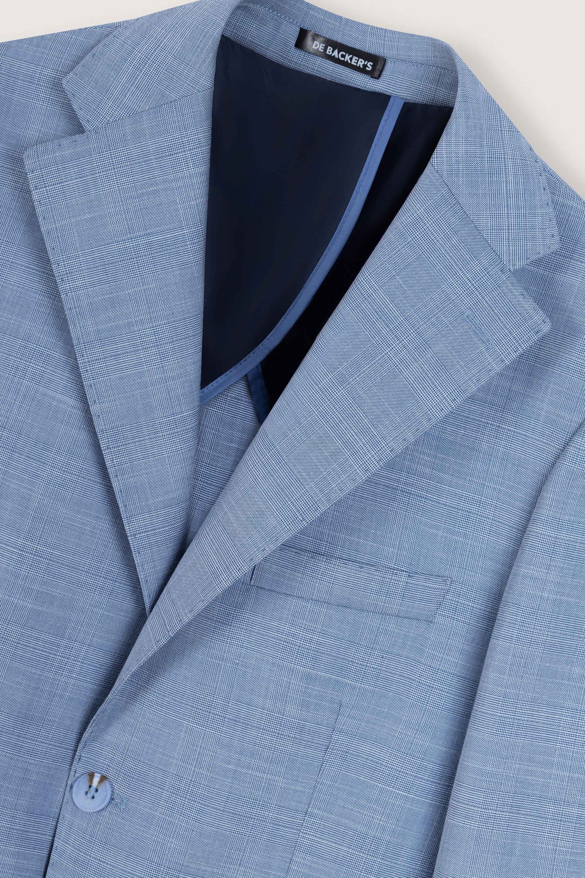 Light Blue Patterned Casual Blazer