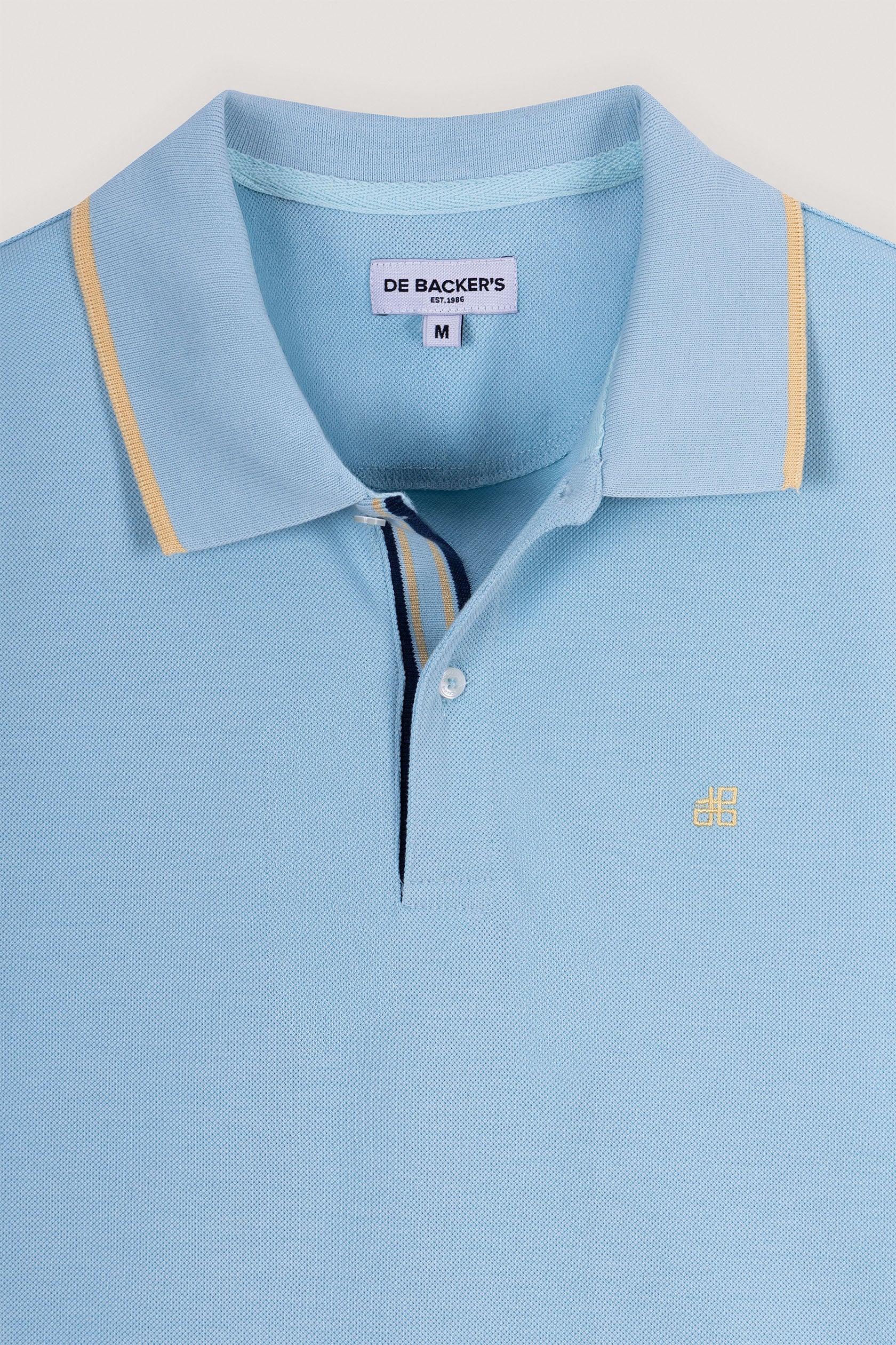 Light Blue Pique V Neck Polo 4