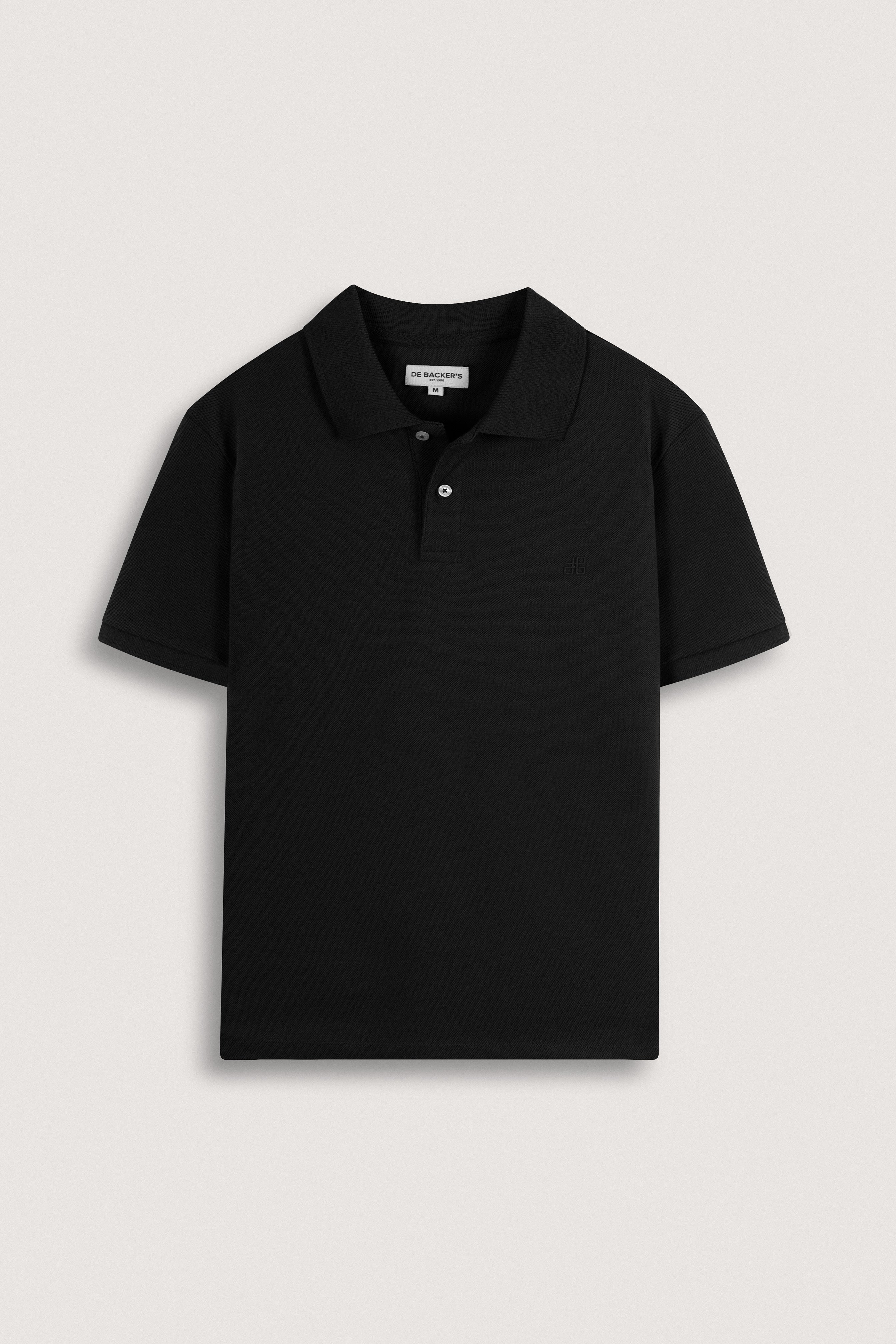Black Pique Polo T-Shirt