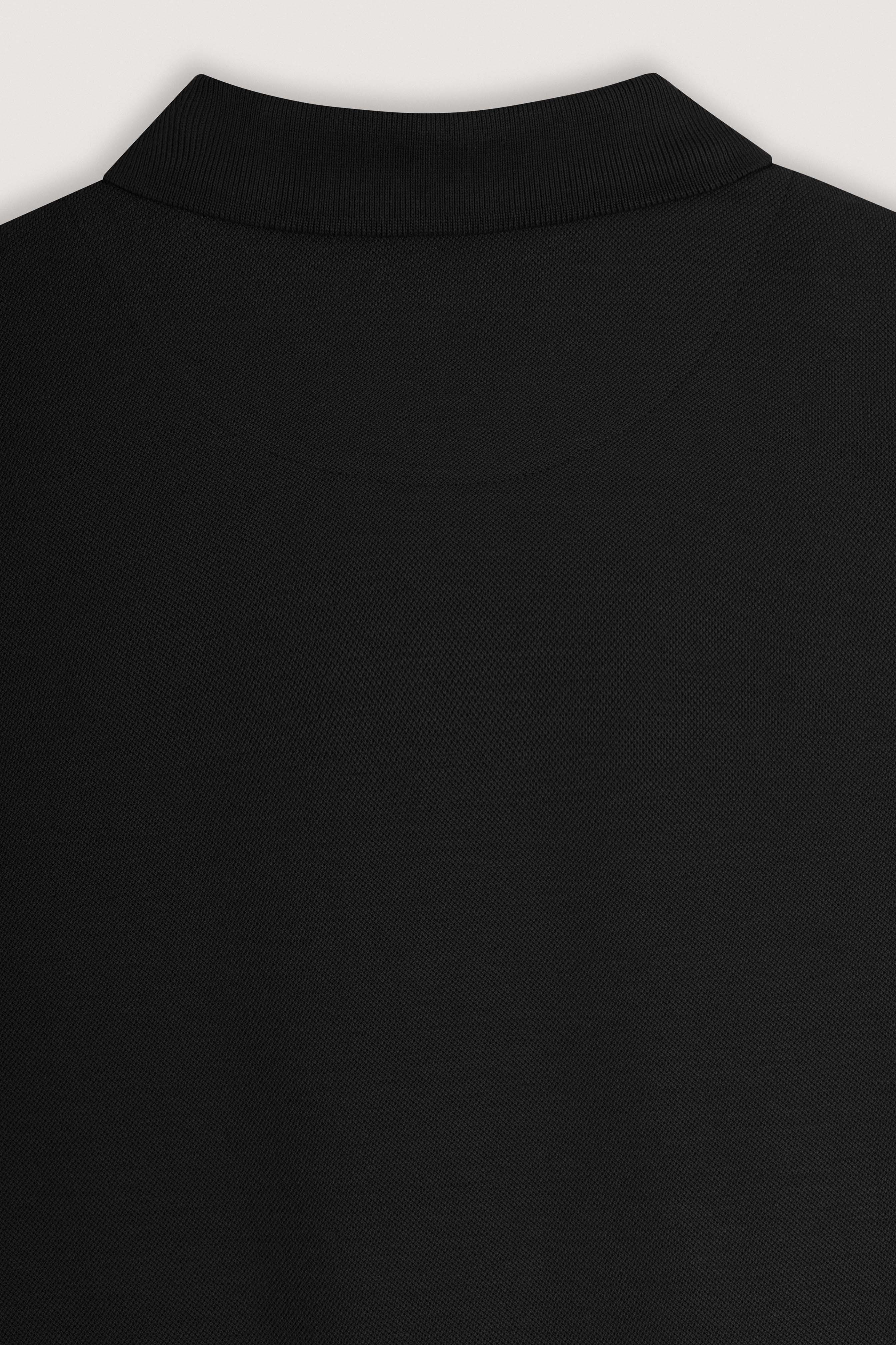Black Pique Polo T-Shirt