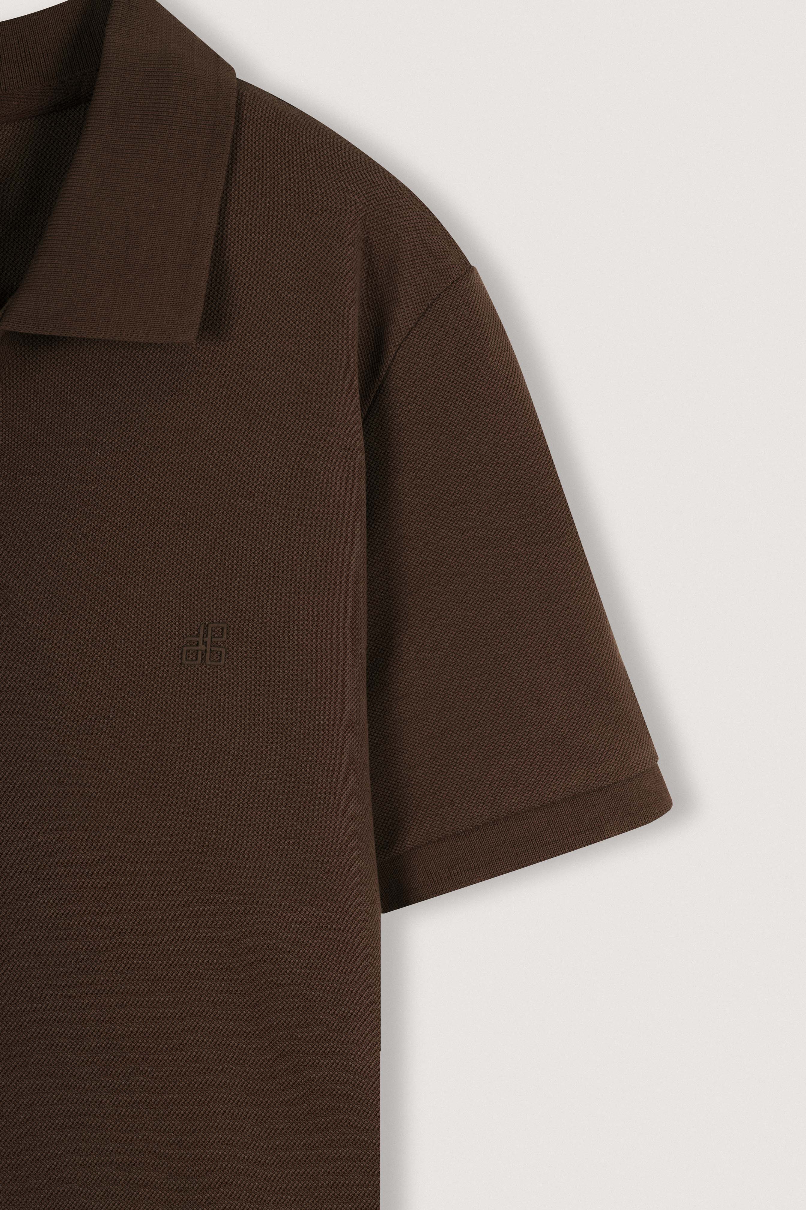 Dark Brown Pique Polo T-Shirt