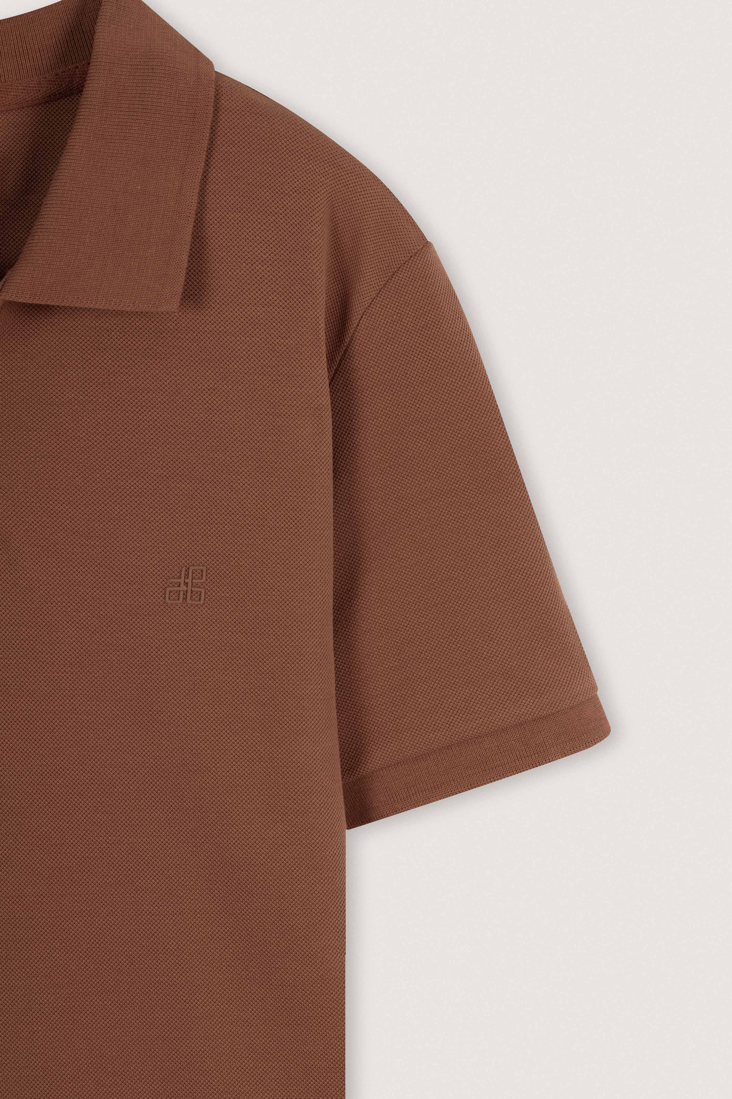 Clay Brown Pique Polo T-Shirt