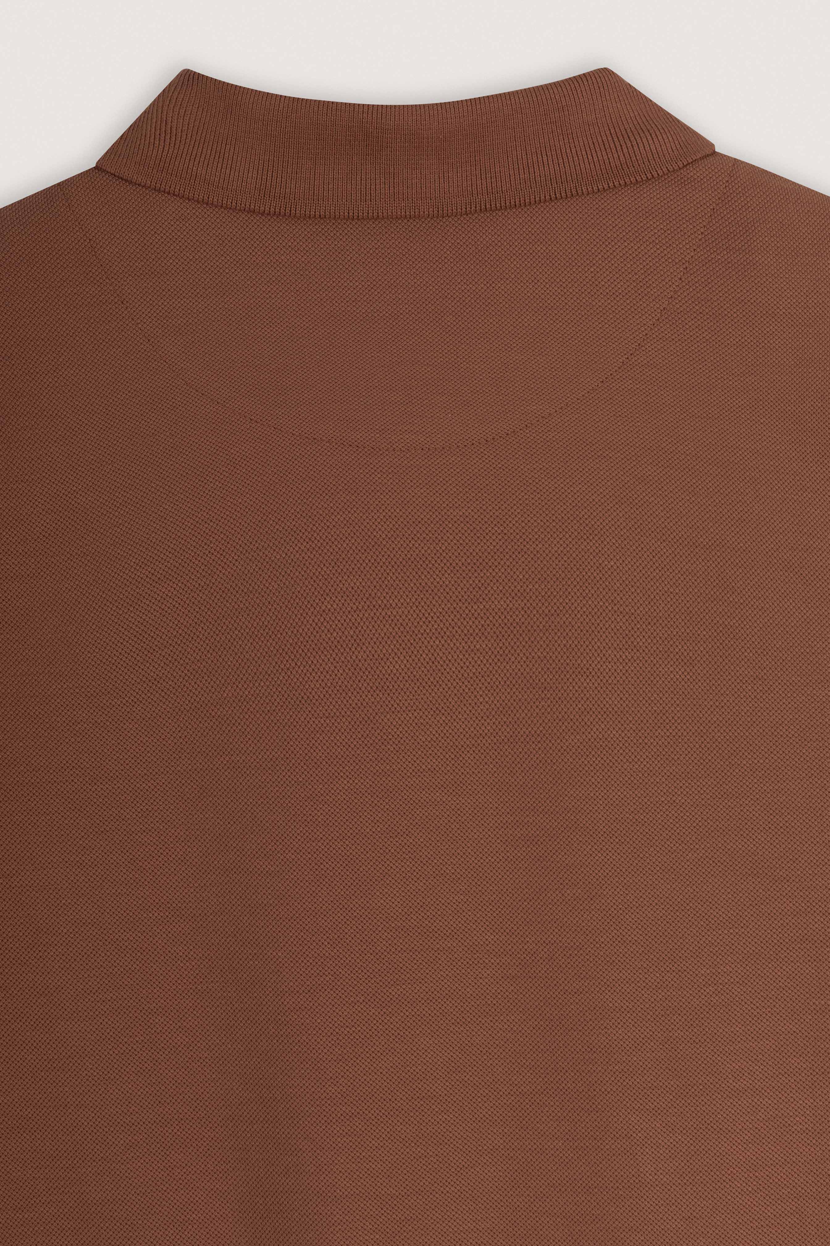 Clay Brown Pique Polo T-Shirt