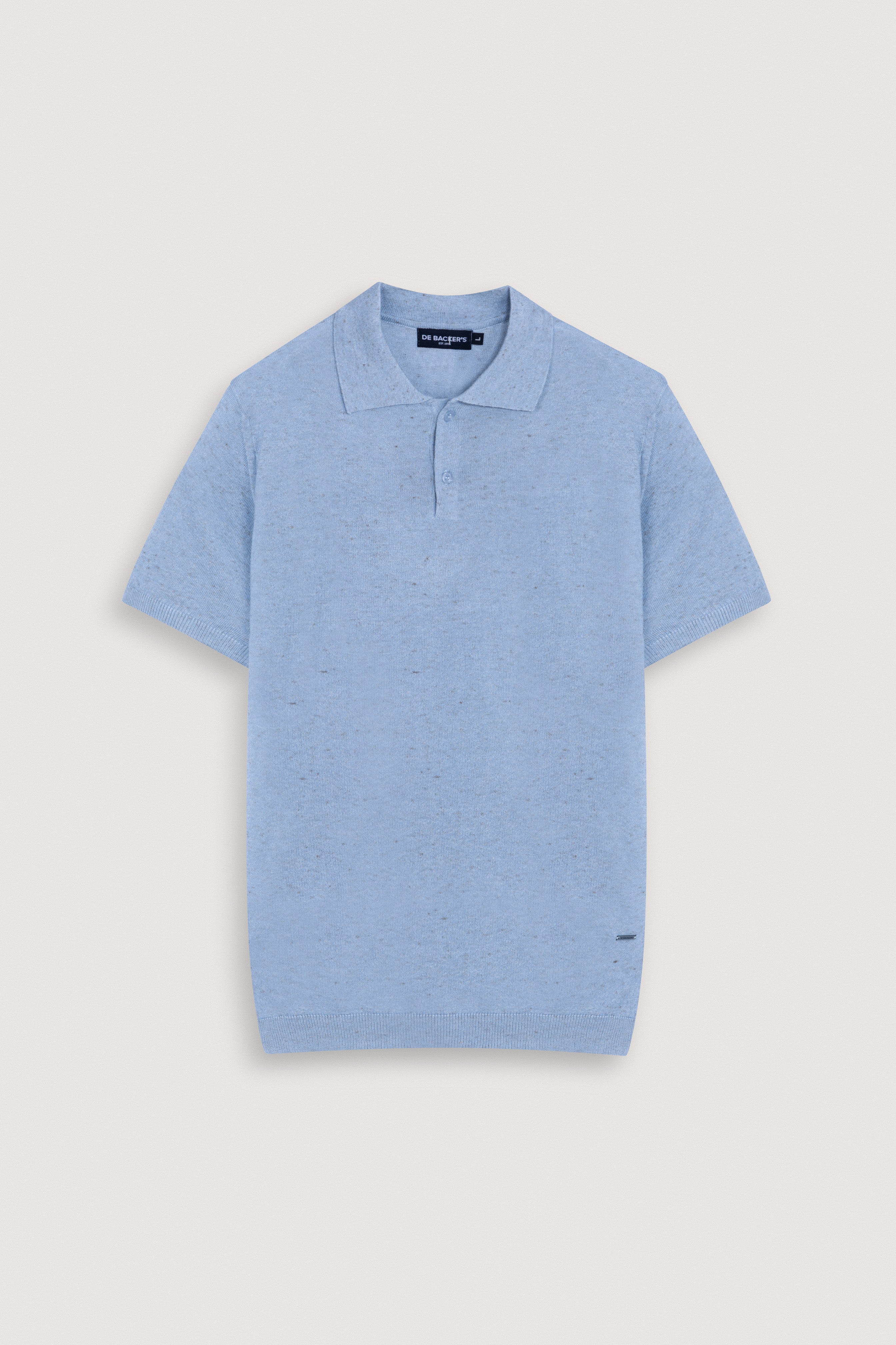 Light Blue Basic knit polo shirt