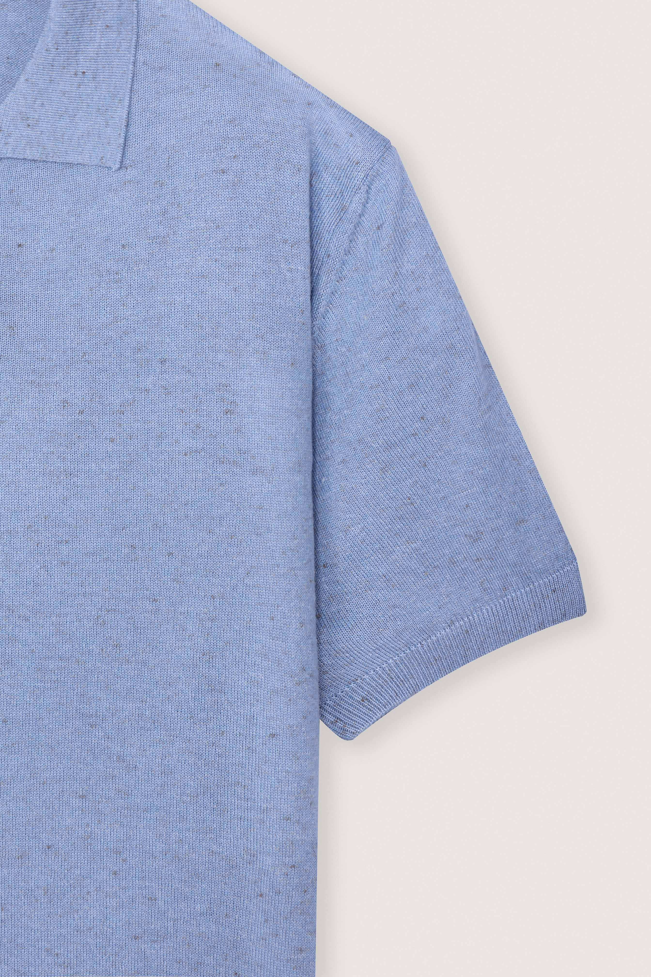 Light Blue Basic knit polo shirt