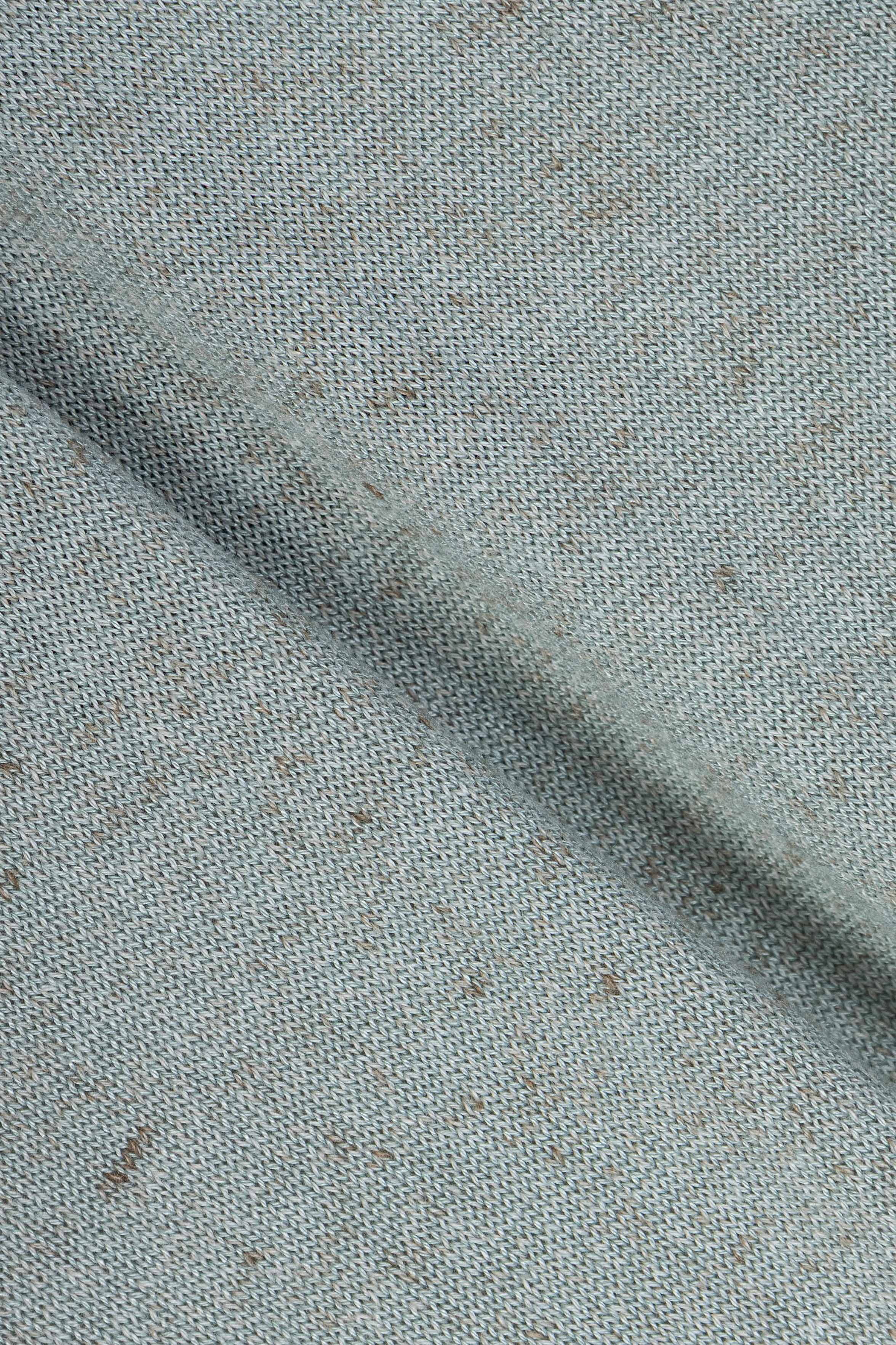 Light Olive Knitted Linen Look Polo T-Shirt