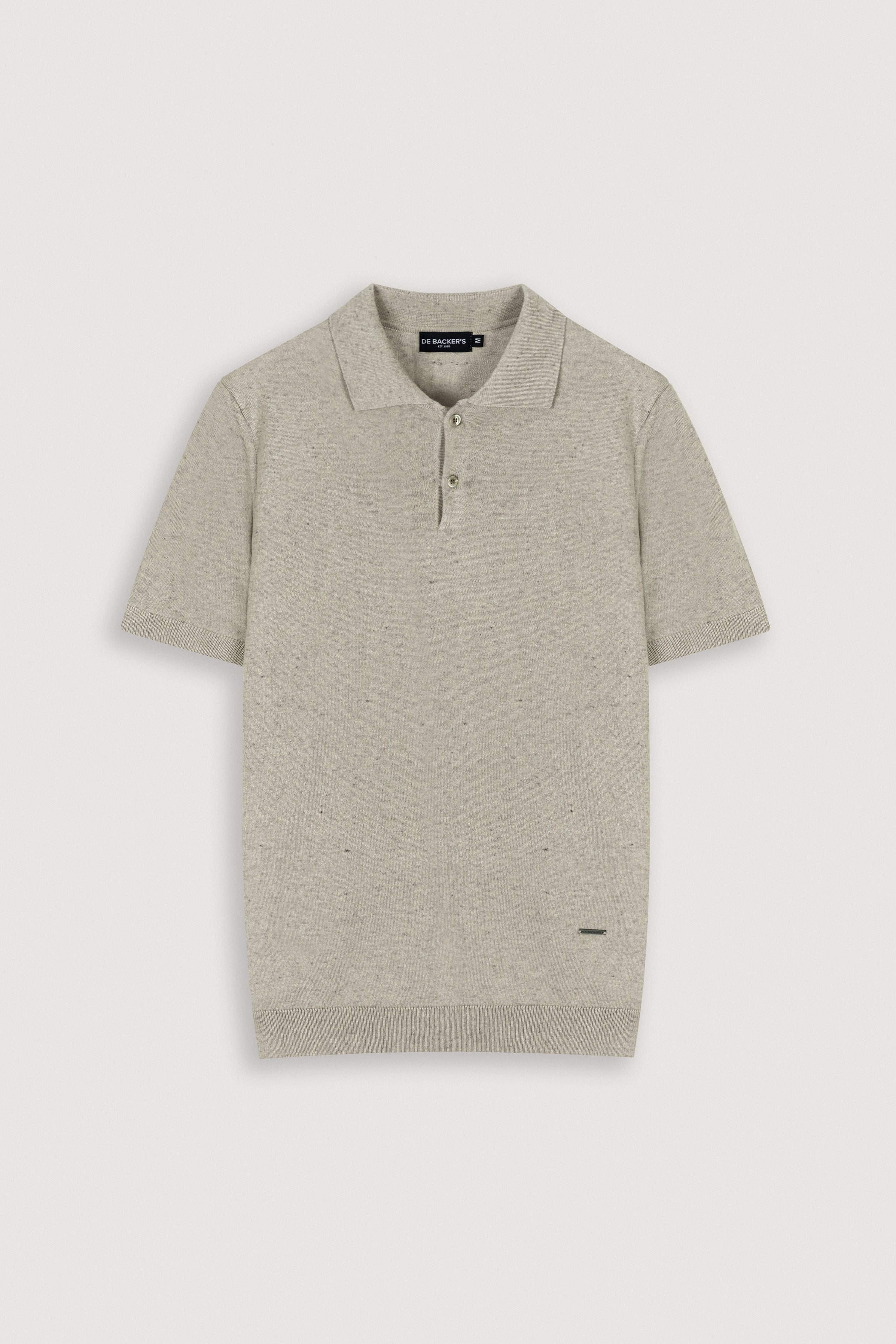 Beige Basic knit polo shirt