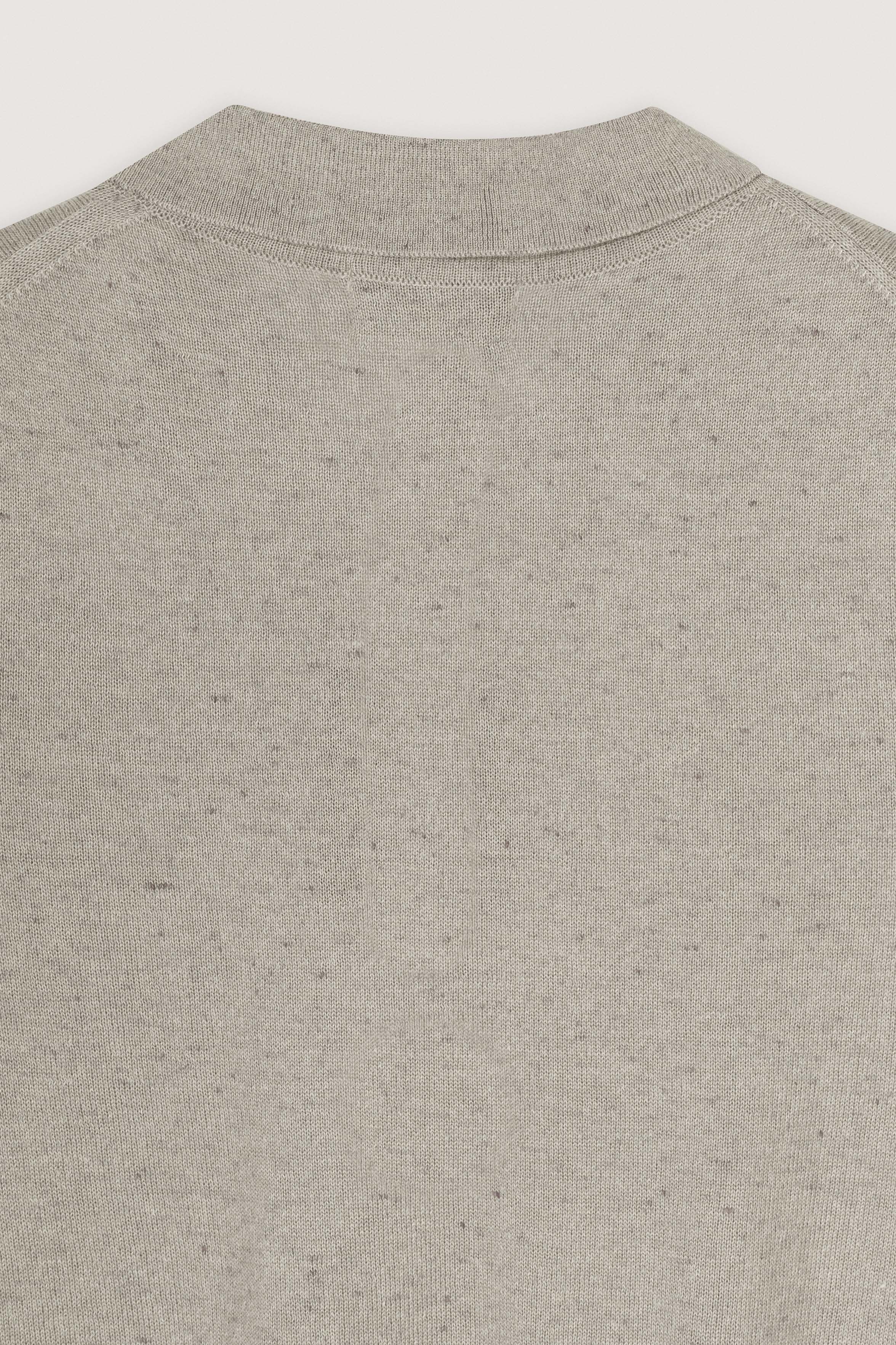 Beige Basic knit polo shirt