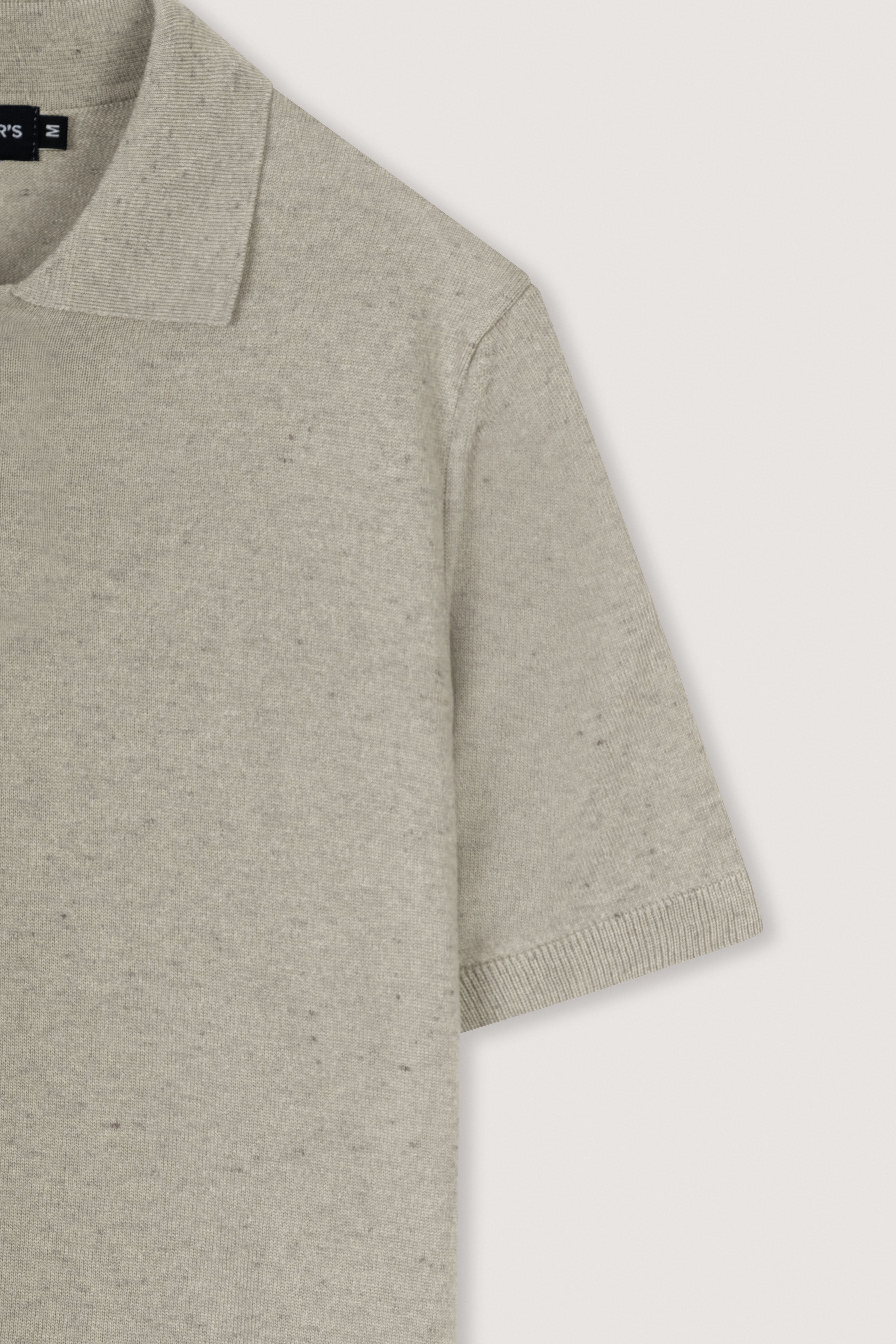 Beige Basic knit polo shirt