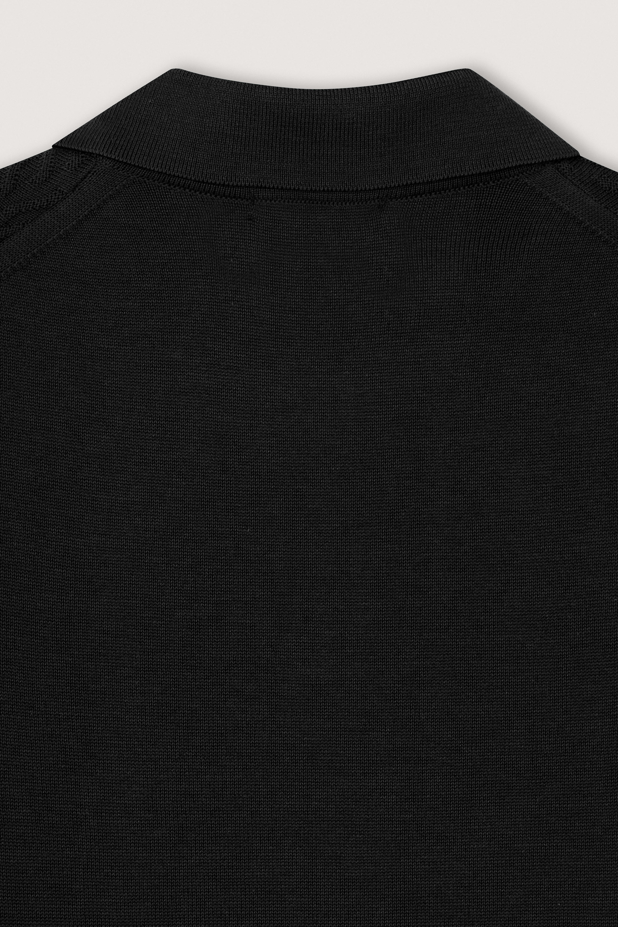 Black Textured Knitted polo shirt