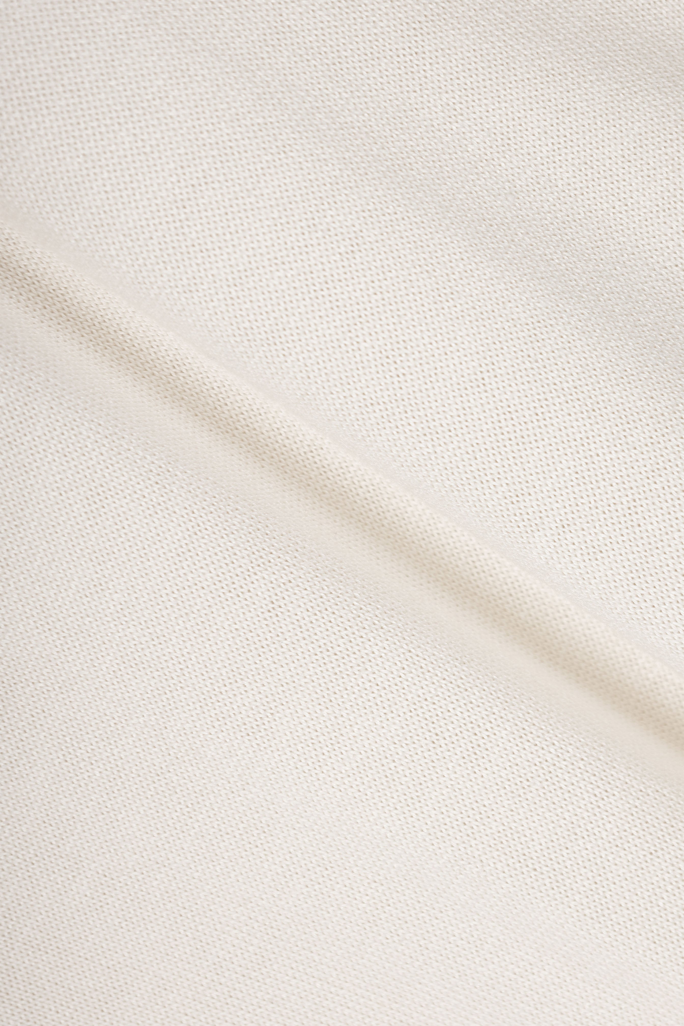 White Knitted Round Neck T-shirt