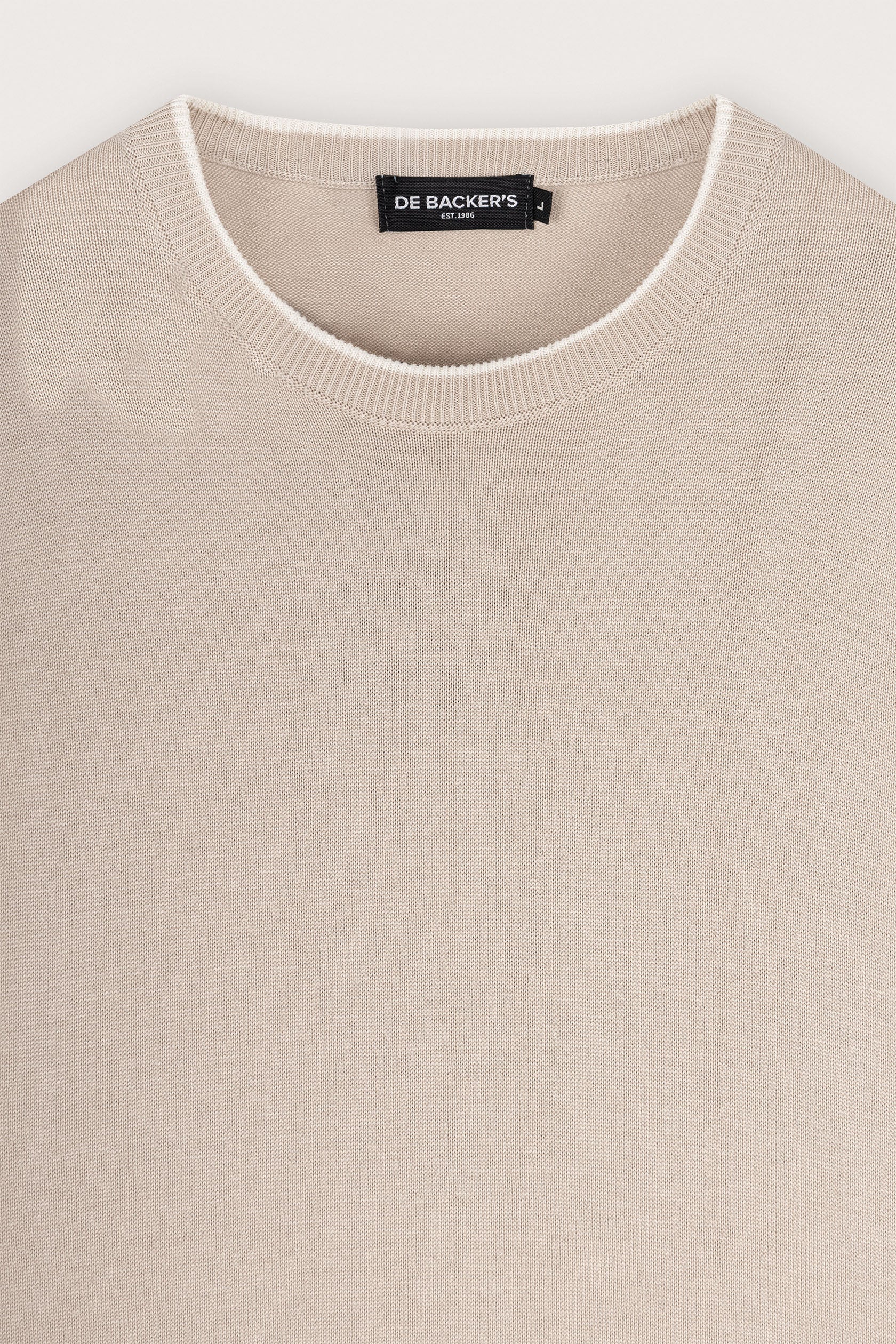 Light Beige knitted round neck T-shirt