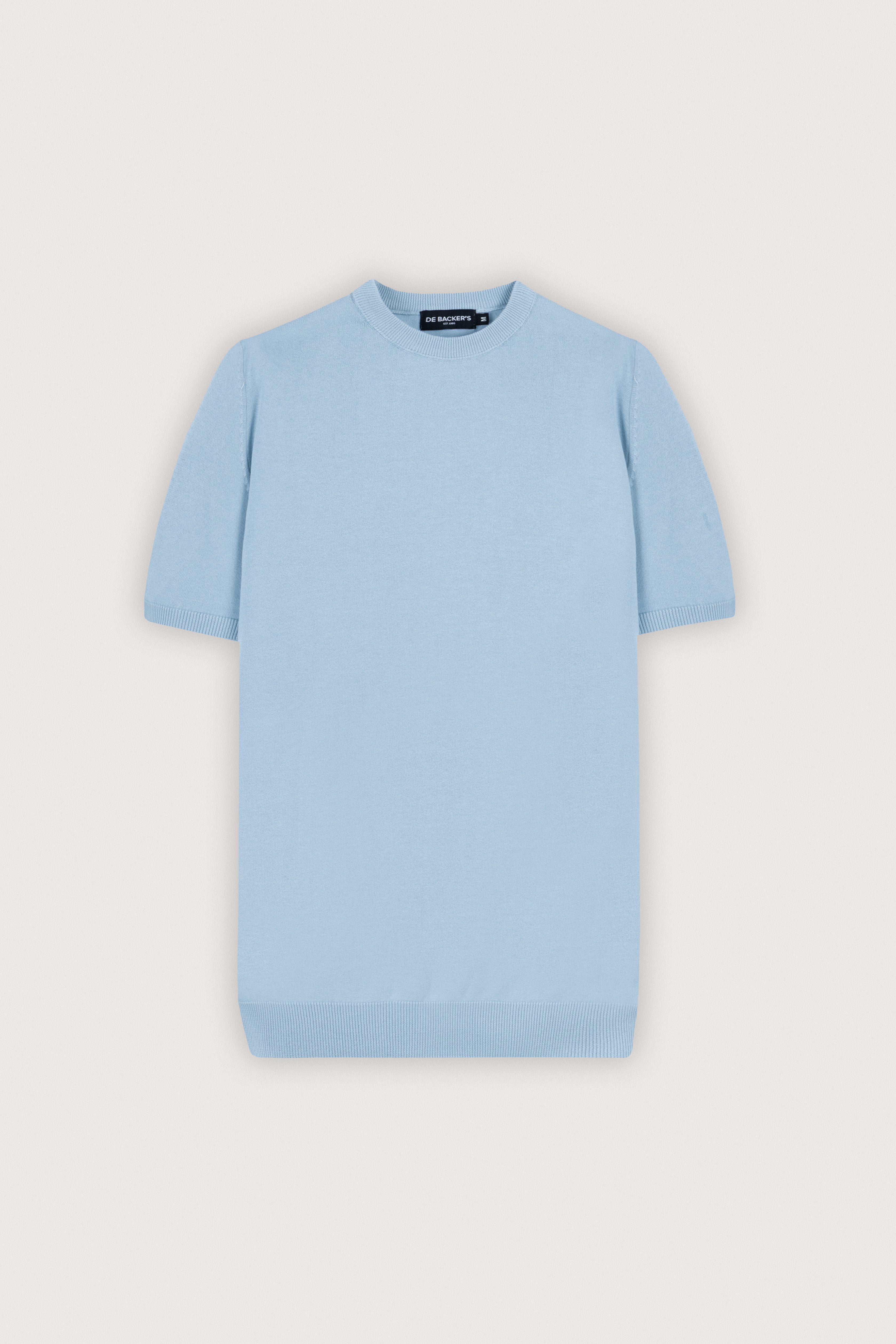 Light Blue Basic Round T-Shirt