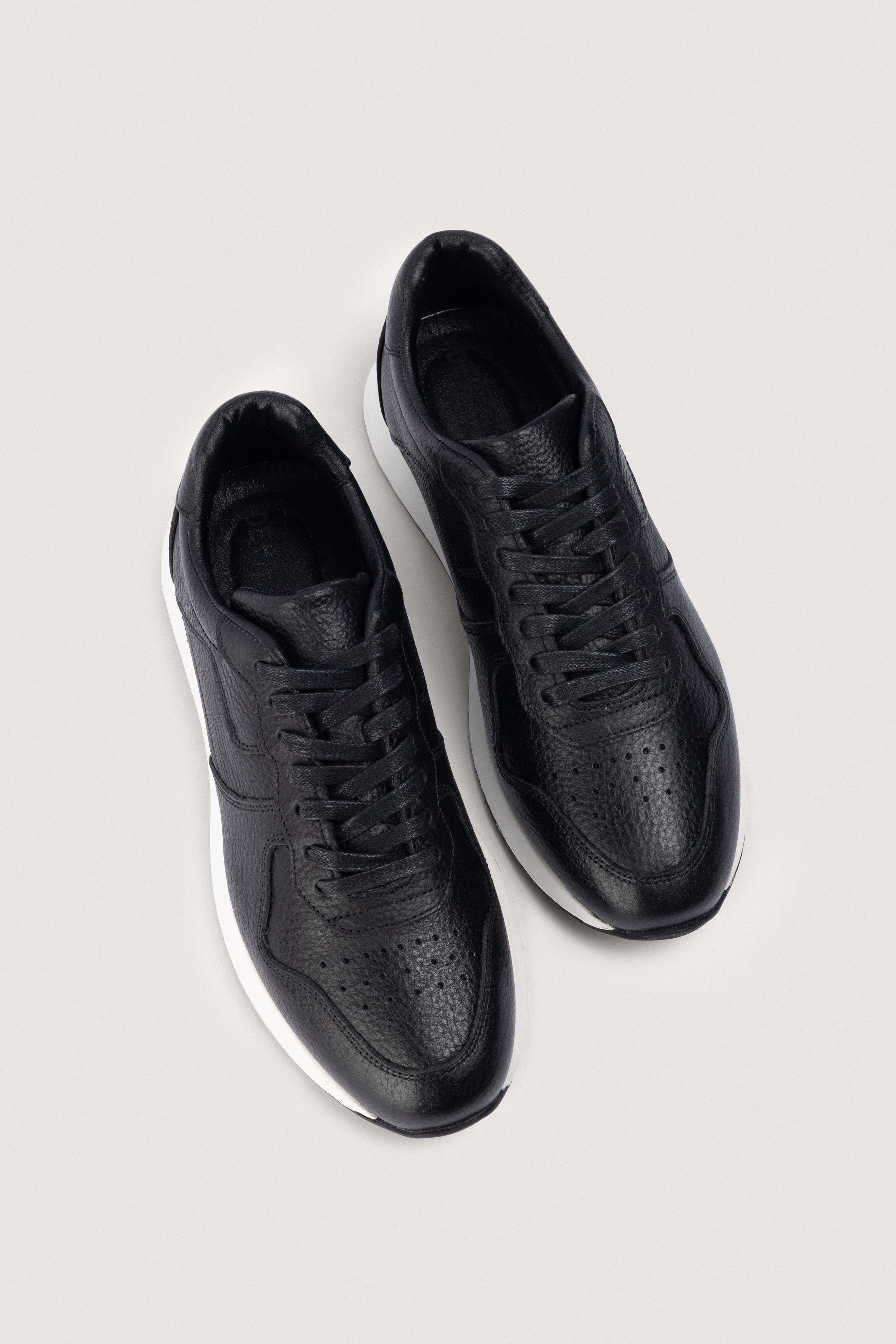 Black Leather Sneakers