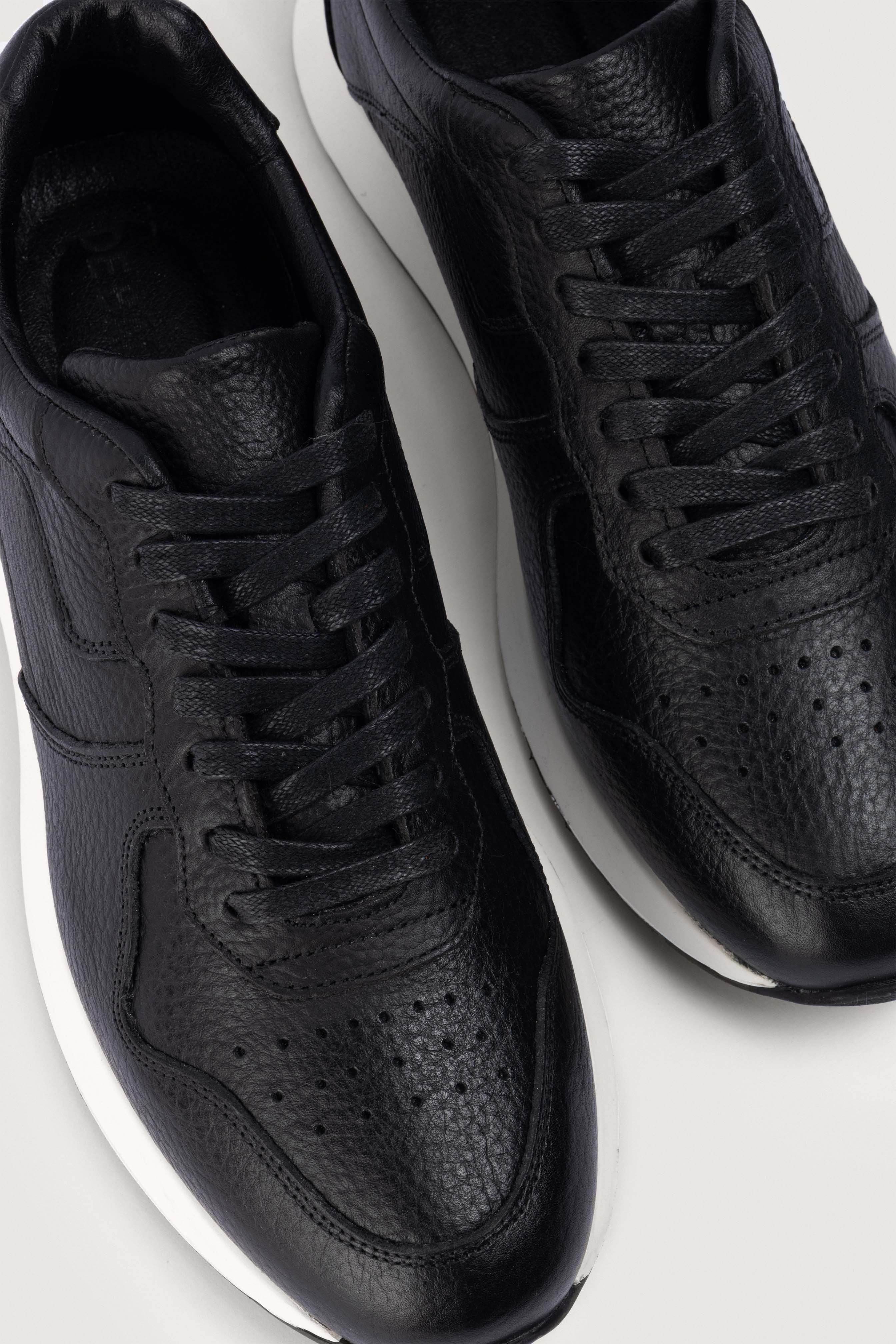 Black Leather Sneakers