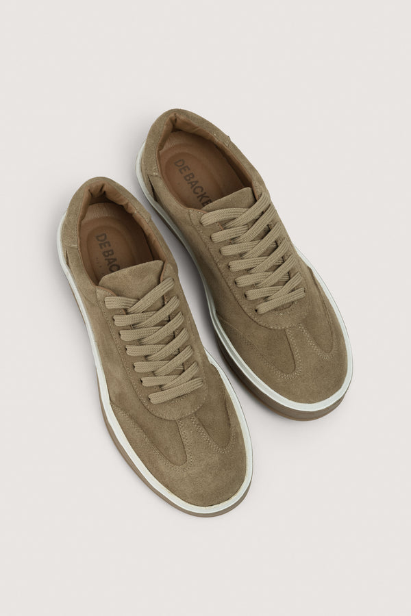 Khaki Chamois Sneakers - De Backers - 1
