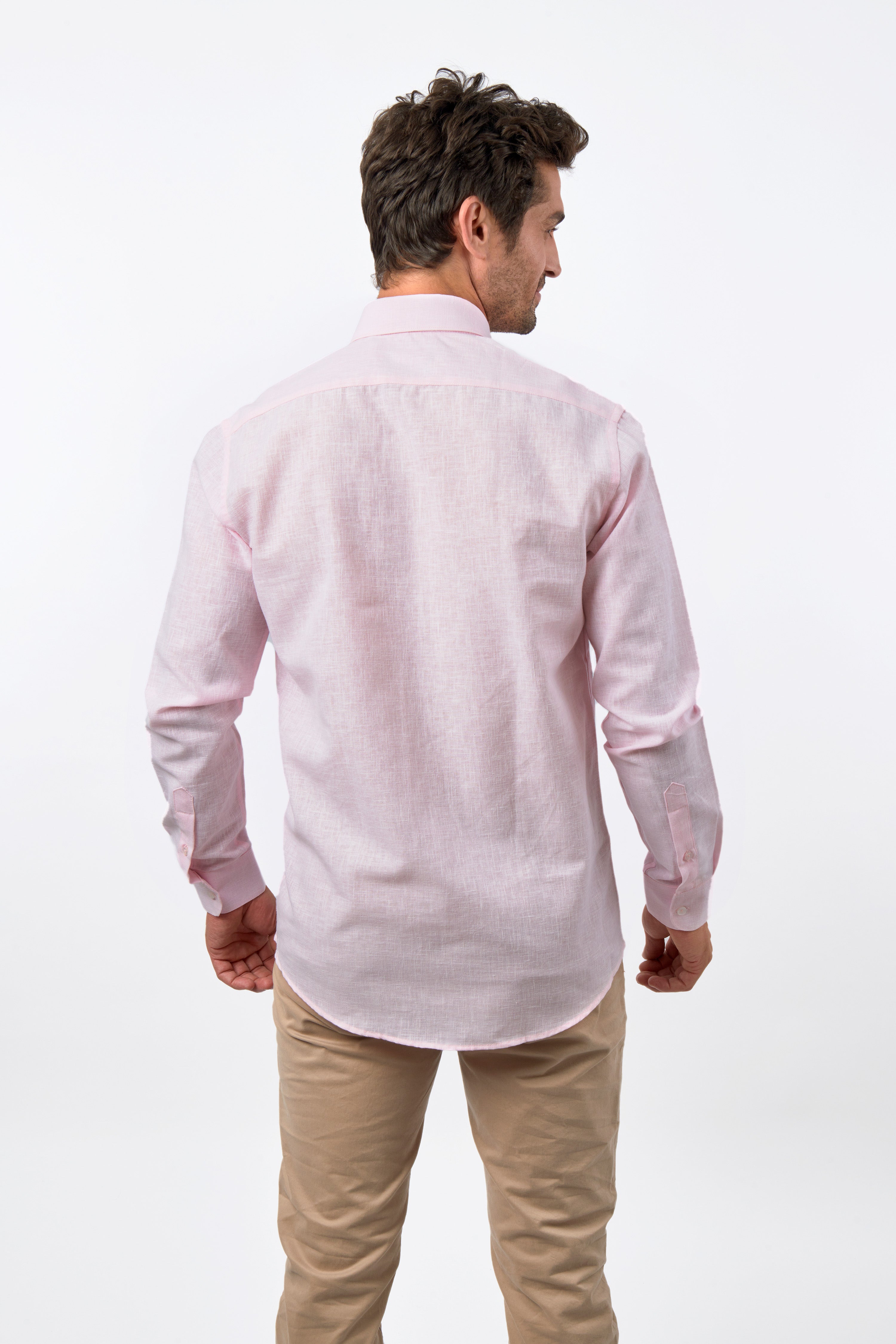 Jacquard Rose Linen Casual Shirt